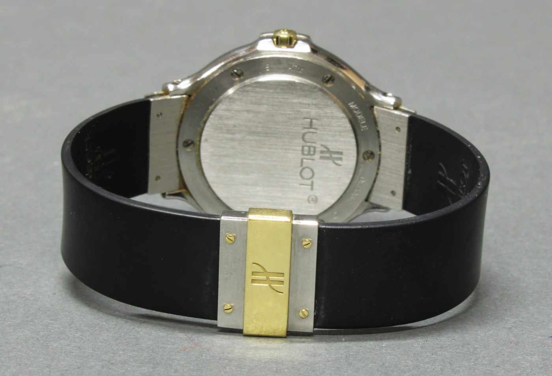 Damenarmbanduhr, Hublot, Model Depose, Stahl/Gold, Quarz, Gehäuse-Nr. 14011002/228816, schwarzes - Bild 3 aus 4