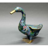 Figur, "Ente", China, um 1900, Cloisonné, dekoriert mit teilweise archaistischen Ornamenten auf