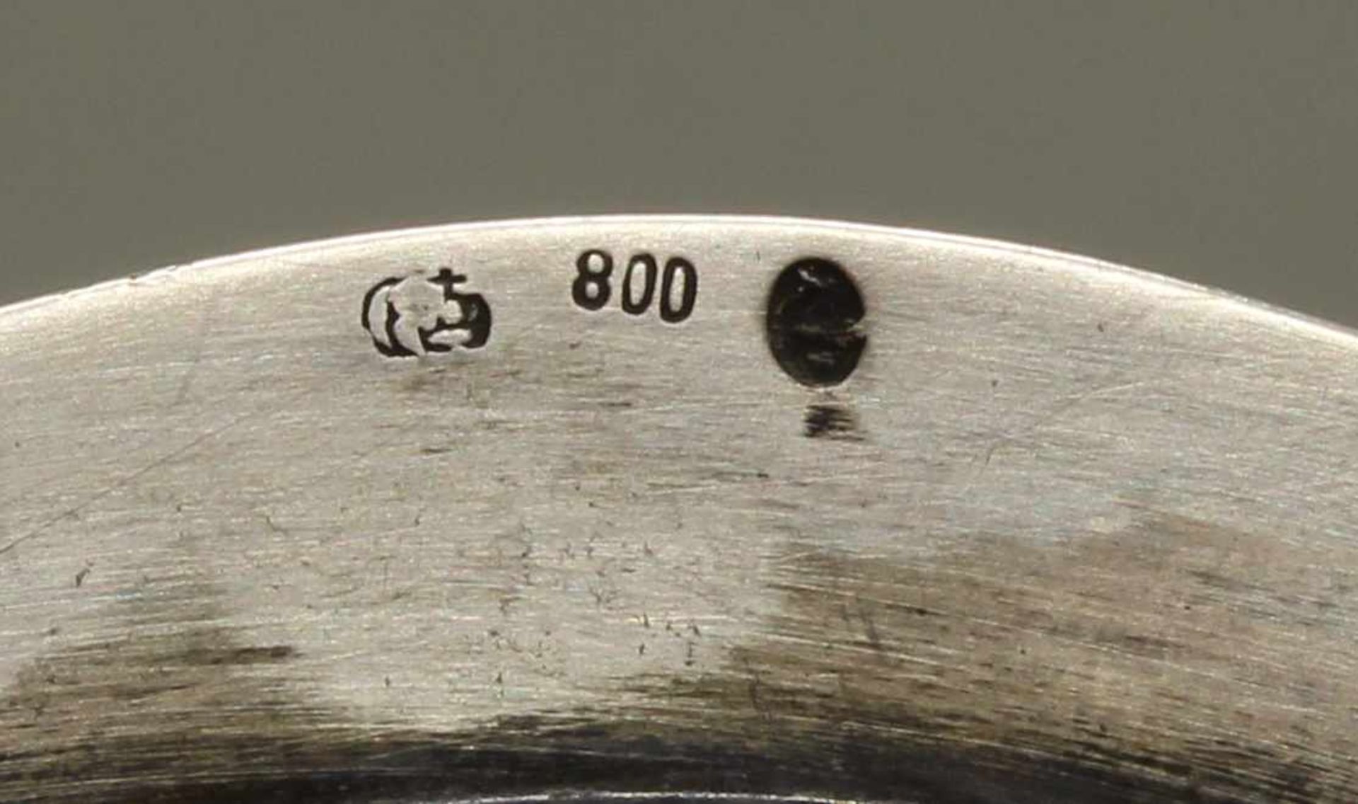 Platte, Silber 800, deutsch, oval, passig-geschweifter Profilrand, umseitig Widmungsgravur mit Datum - Image 4 of 4