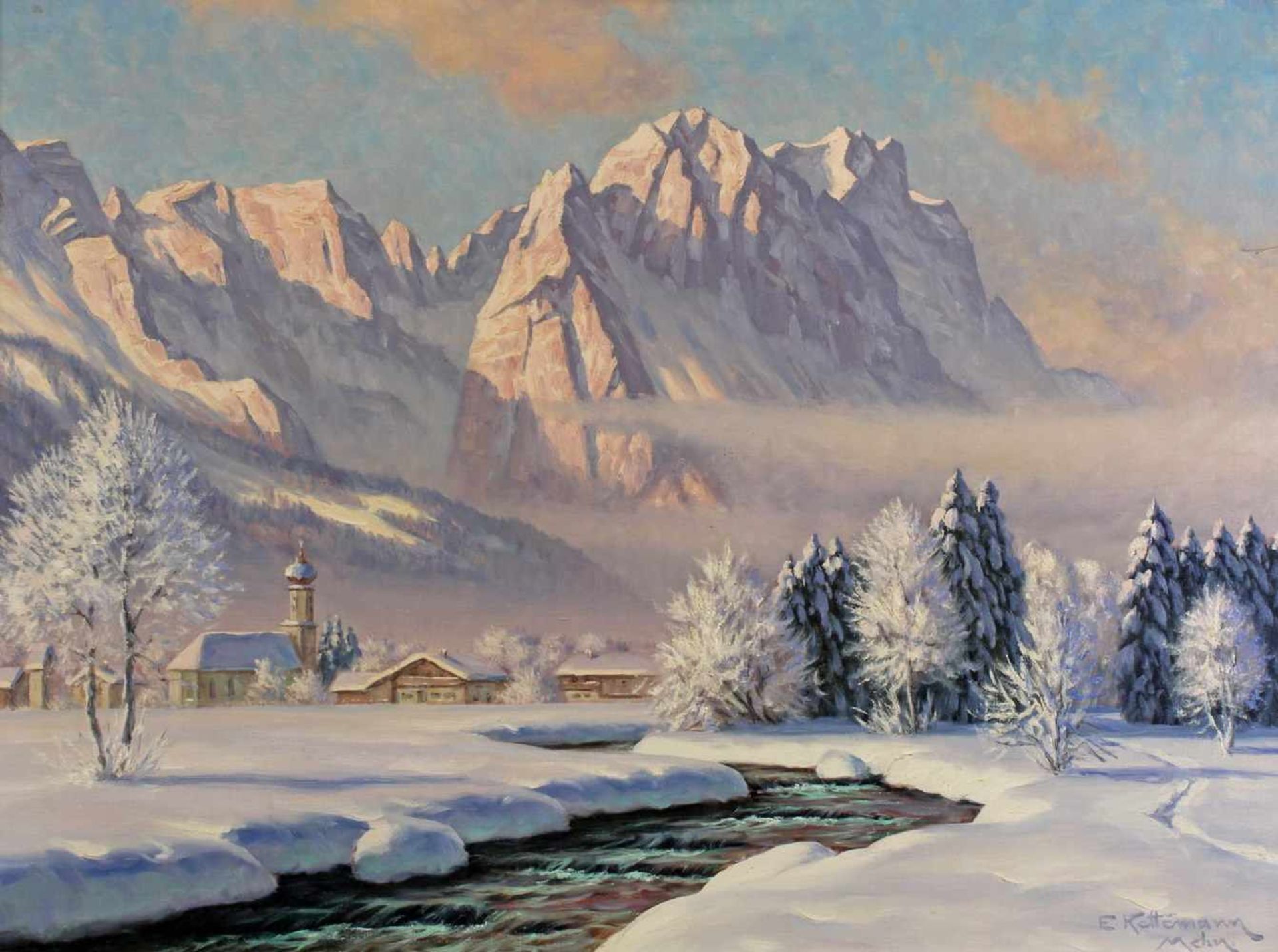 Kettemann, Erwin (1897 München - 1971 Tegernsee, spätimpressionistischer Landschaftsmaler, vor allem