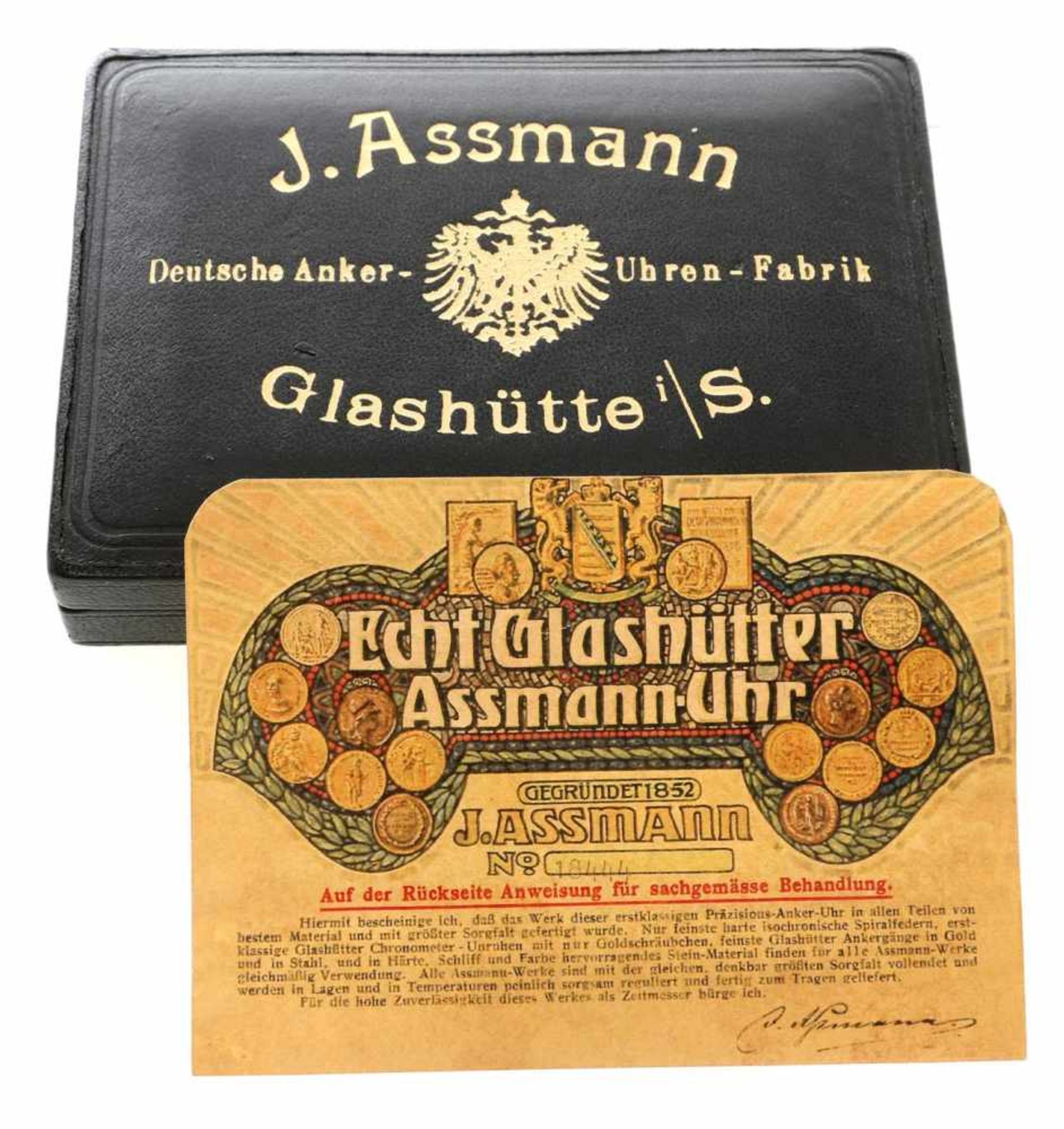 Herrentaschenuhr935er Silber, J.Assmann Glashütte I/Sachsen, Ende 19.Jh. Weißes Zifferblatt m. - Bild 2 aus 2