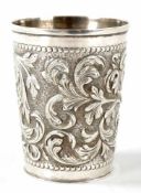 Historismus-Becher800er Silber, um 1880 Konischer Zylinder auf glattem Boden. Auf punziertem Band