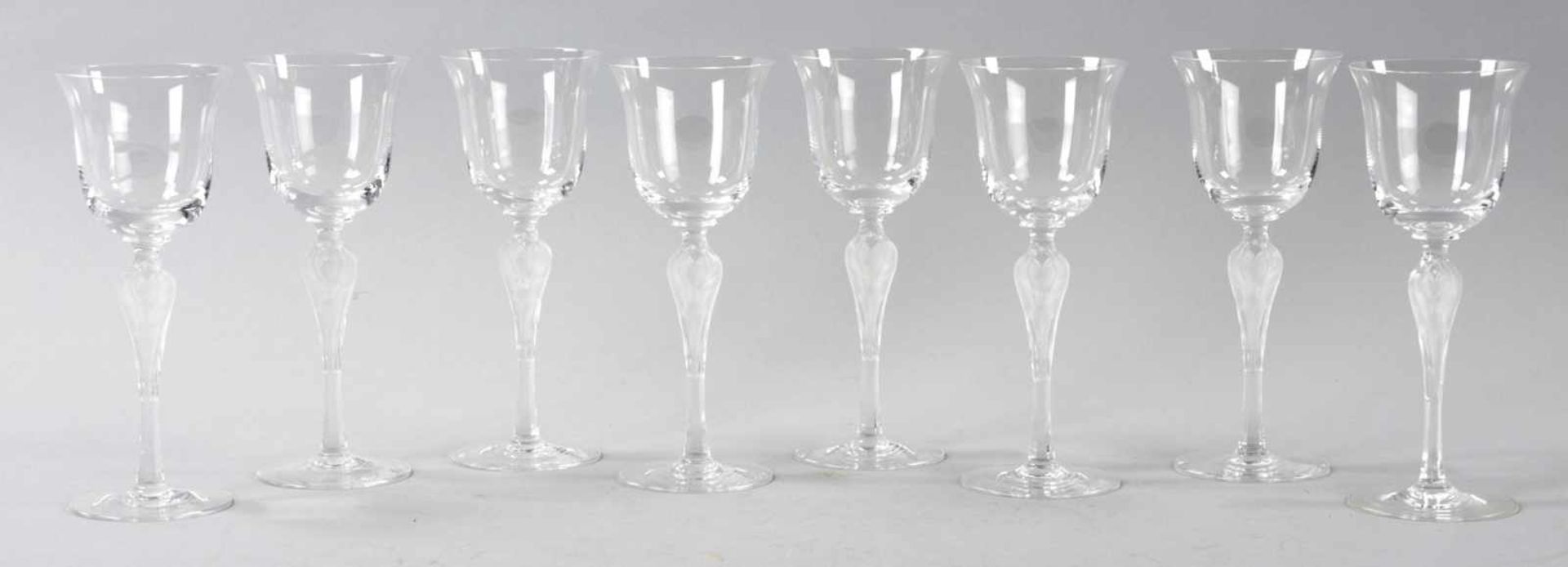 Set WeingläserKristallglas, Igor Carl Fabergé (Genf), 1980er Jahre 12-tlg. Set. Die Glockenkuppa auf