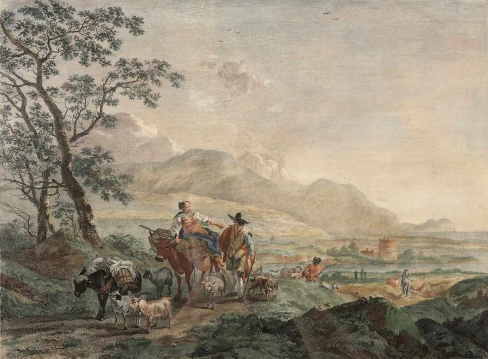 Lebas, Jacques PhilippeParis 1707 - 1783 4 Bll.: Die Tageszeiten - Le Matin, Le Midy, L'après Dinée, - Bild 3 aus 4