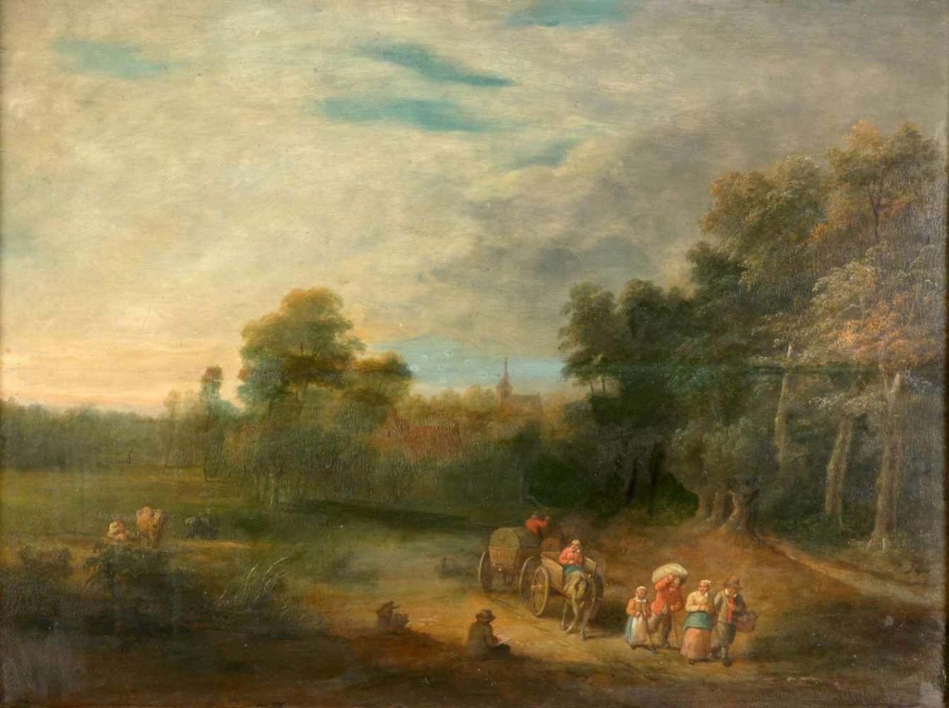 Michau, Théobald1676 Tournai - 1765 Antwerpen Landschaft mit reisenden Kaufleuten vor