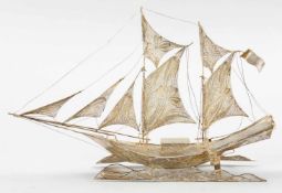 Chinesisches Segelschiff900er Silber, wohl China, 20.Jh. Das Schiff, im Stil einer sog. "Chengho",