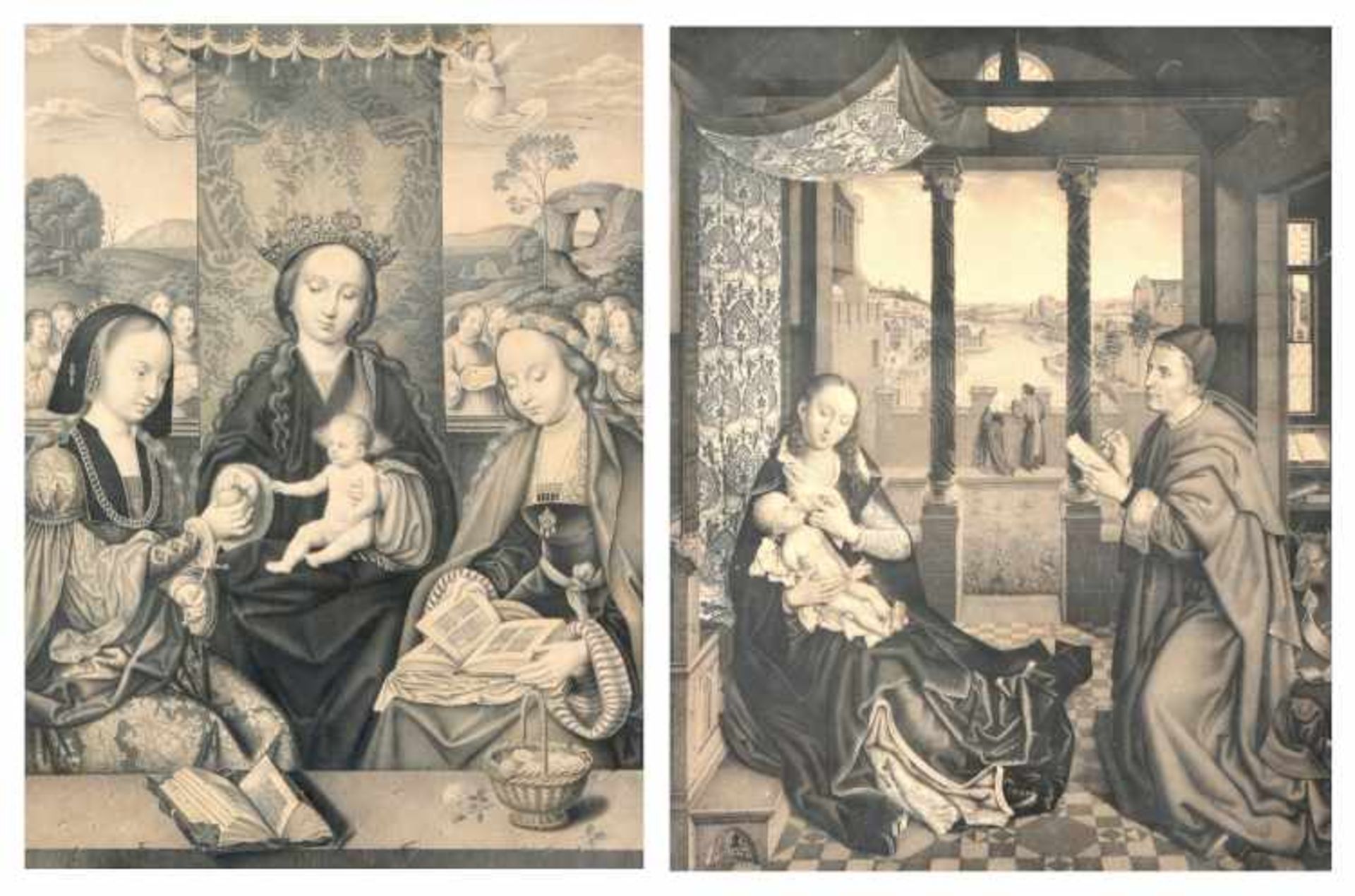 2 Bll.: MariendarstellungenFrühes 19.Jh. Kopien nach Gemäldevorlagen nach der "Lukas Madonna" v.