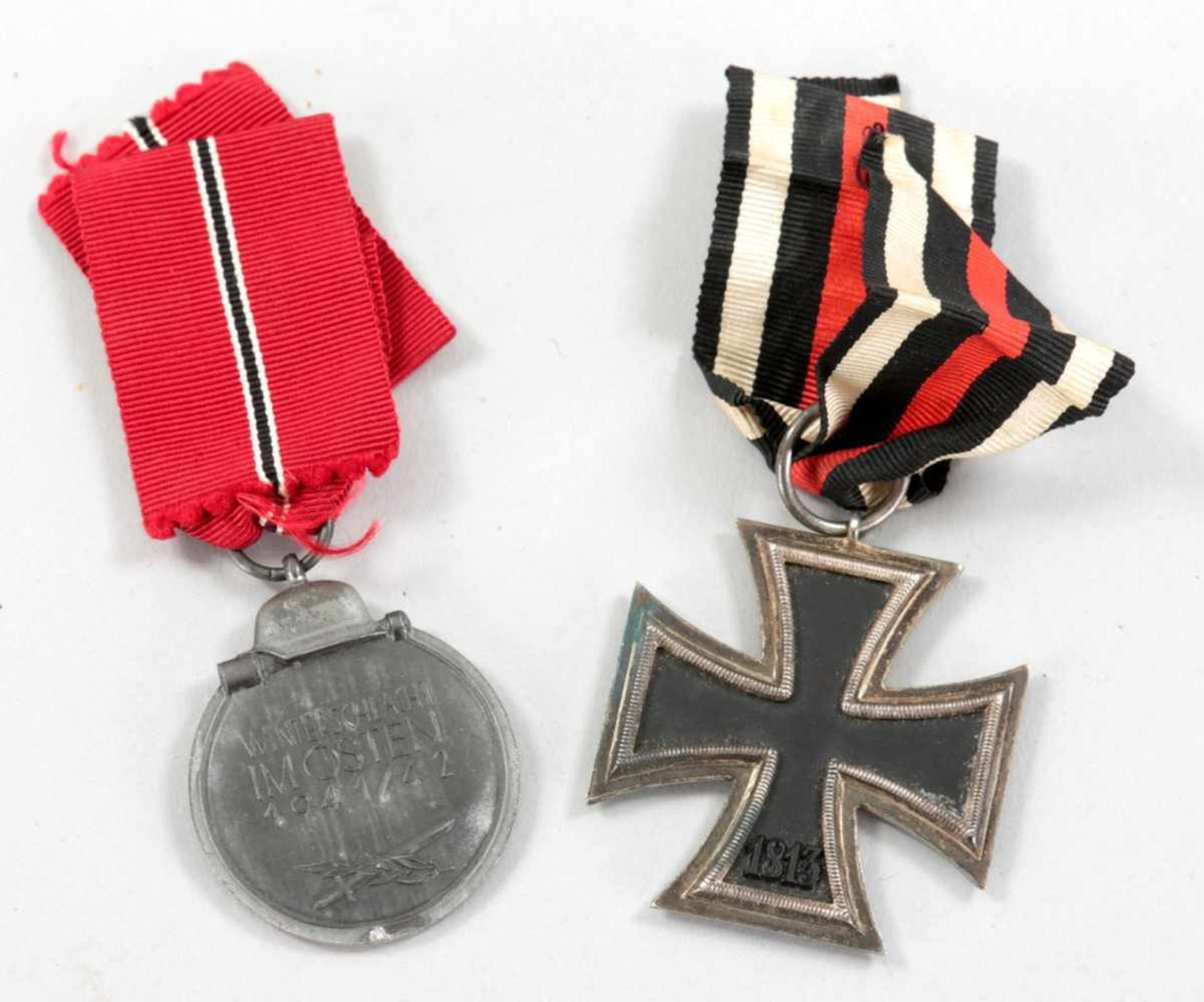 2 OrdenMetall u.a., 3. Reich Eisernes Kreuz 1939 am Bande sowie Verdienstmedaille "Winterschlacht im