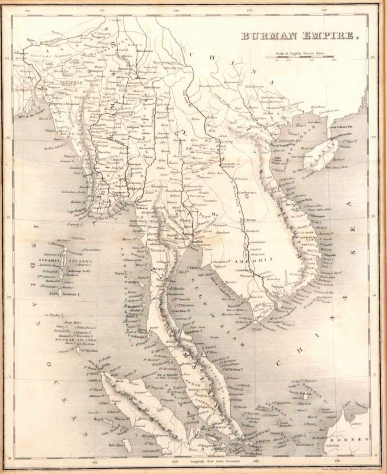 3 Asien-KartenPapier, u.a. London (Orr & Smith)/Hildburghausen, Ende 19./um 1900 Verschied. teils - Bild 3 aus 3