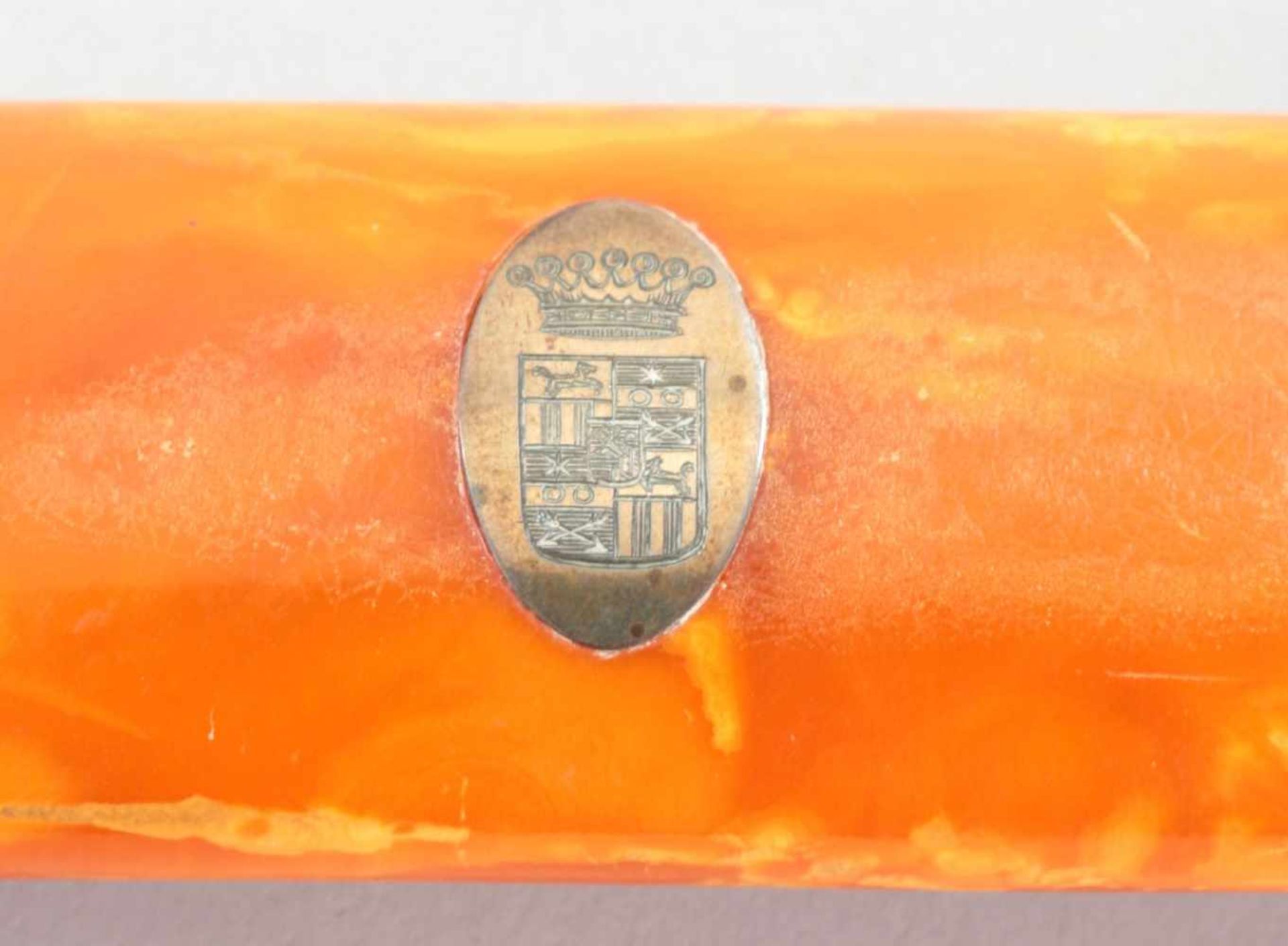 Gr. Brieföffner800er Silber (vergoldet)/Ebenholz, wohl Deutschland, um 1900 Die lange Klinge aus - Image 2 of 3