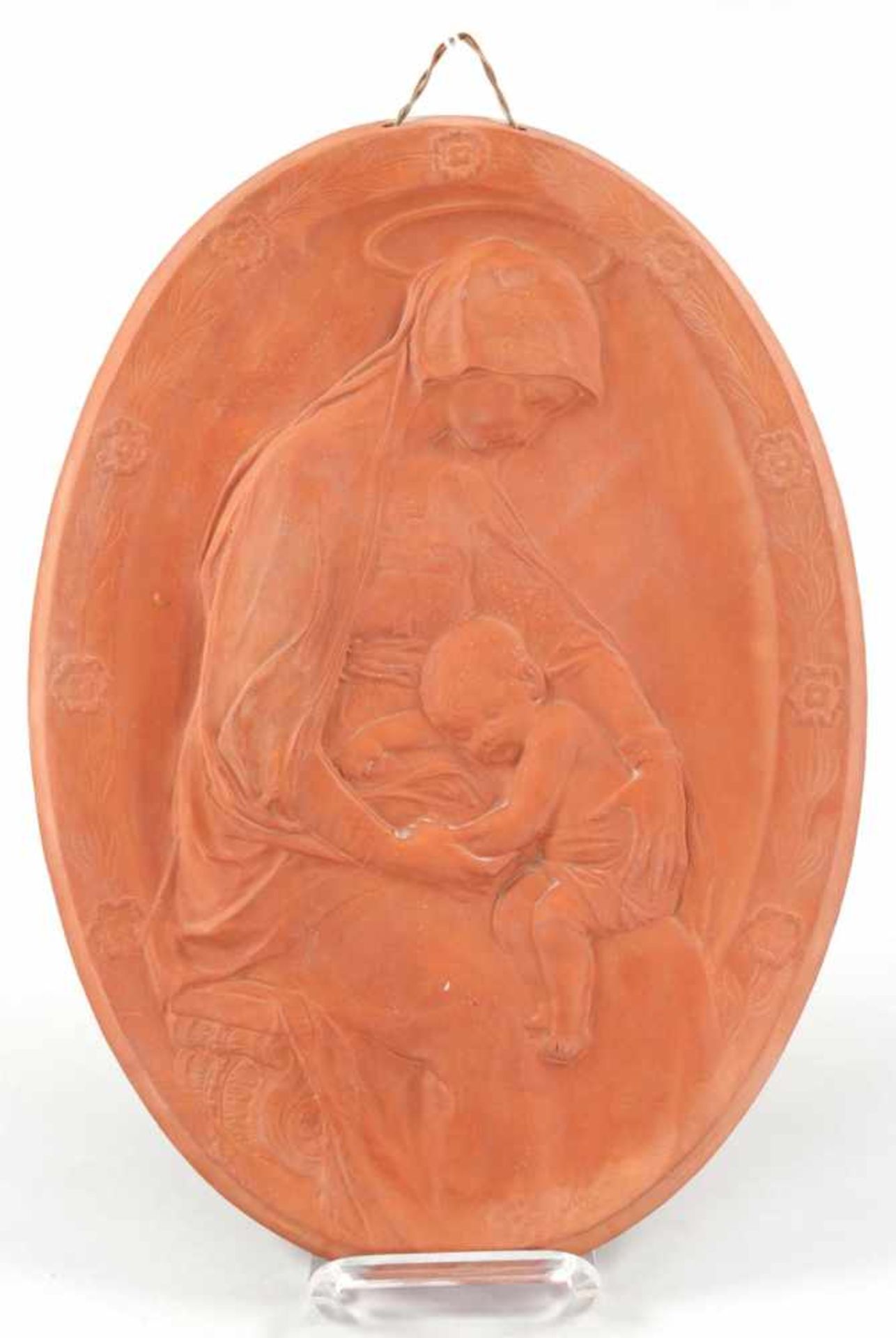 Reliefplakette "Madonna mit Kind"Terrakotta, Kaiserl. Majolika-Werkstätten Cadinen, 1904-1910 nach