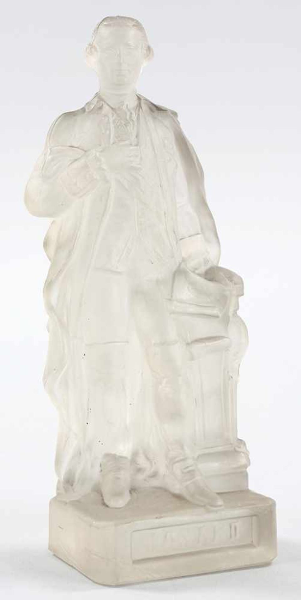 Kaiser Joseph II.Glas, Österreich, 19.Jh. Rauchglasfigur in staatsmännischer Pose nach dem