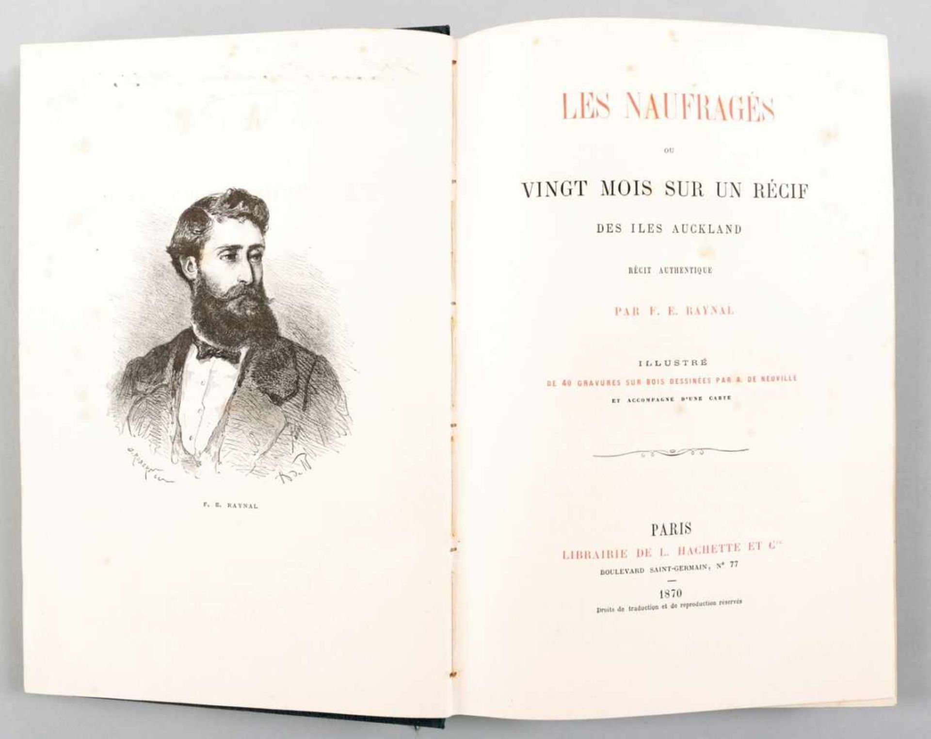 Buch "Les Naufrages" a.d. Bibliothek der Marie ThereseParis, 1870 "Les Naufrages ou Vingt Mois sur