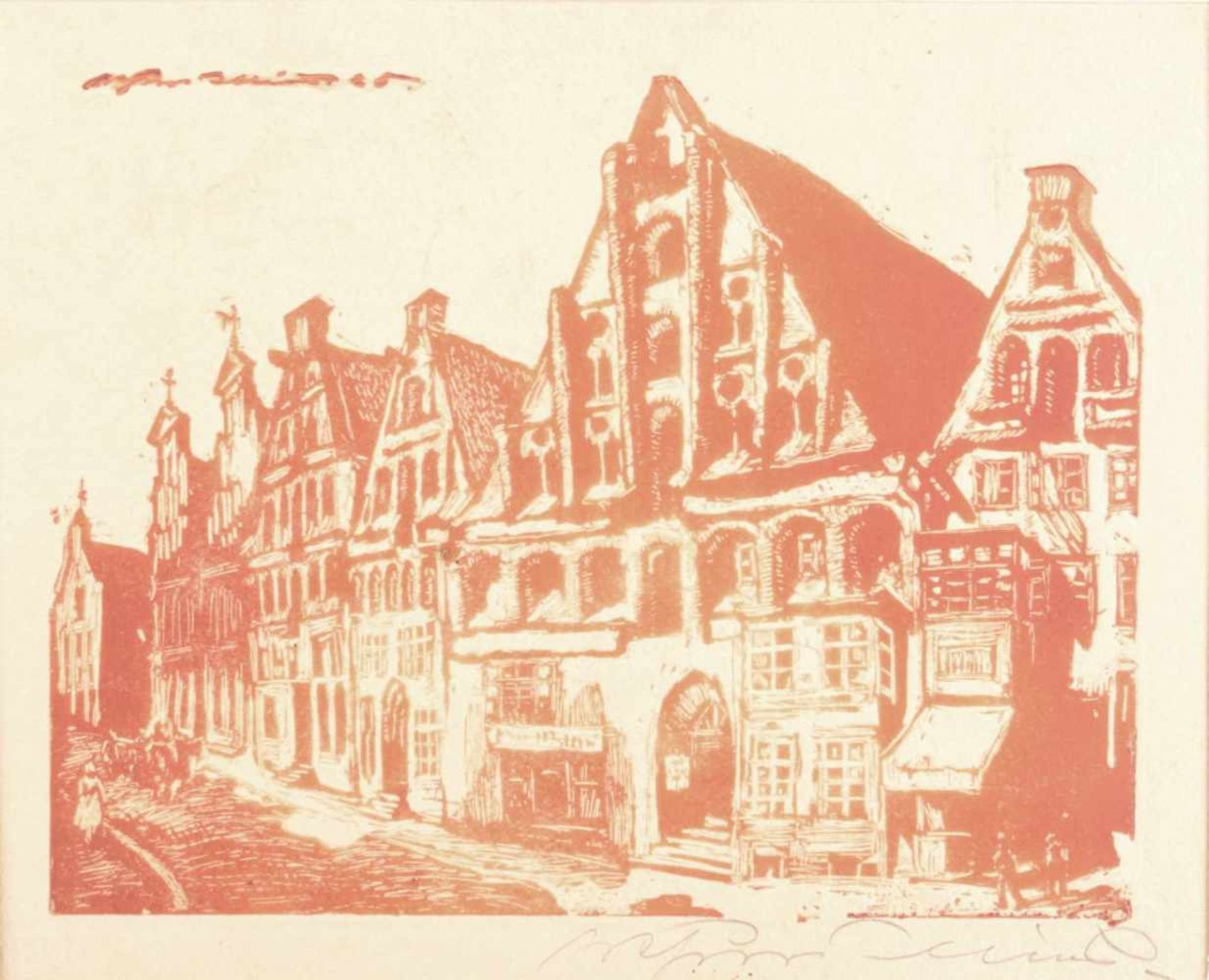 Illies, Arthur1870 Hamburg - 1952 Lüneburg 3 Bll. Ansichten, dabei: Elbstraße in Lauenburg (1919). - Bild 3 aus 4