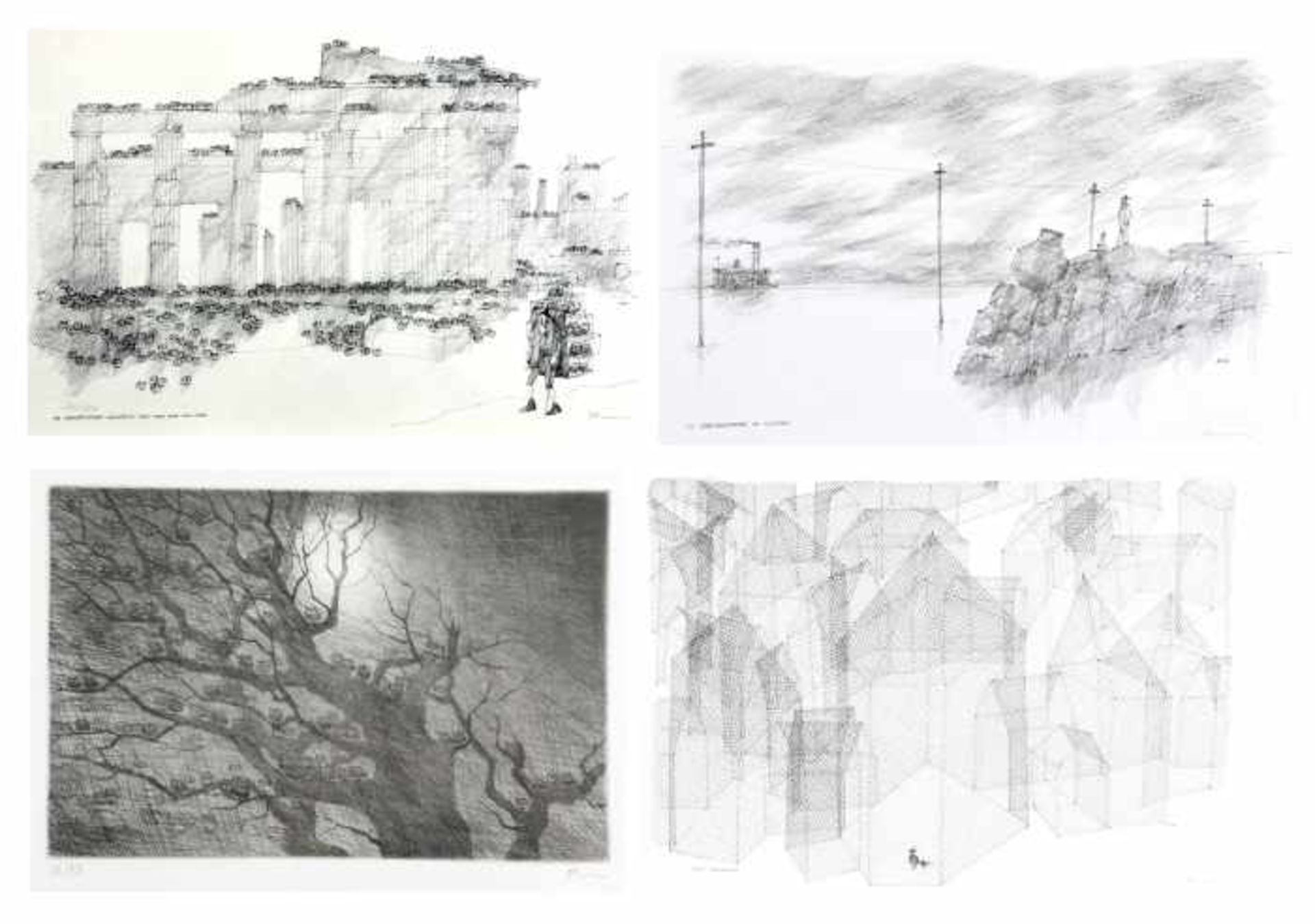 Flora, Paul1922 Glurns (Südtirol) - 2009 Innsbruck 38 Bll. Landschaften u. Karikaturen aus d. Mappen