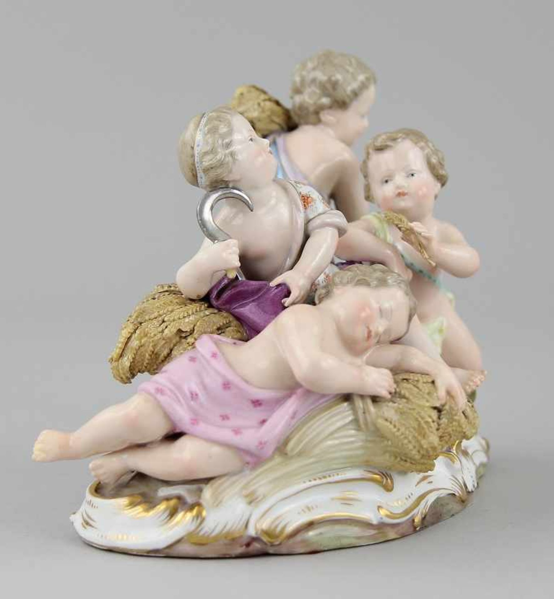 Meissen - Figurengruppe "Allegorie des Sommers" Porzellan farbig bemalt und leicht vergoldet, vier - Image 5 of 6