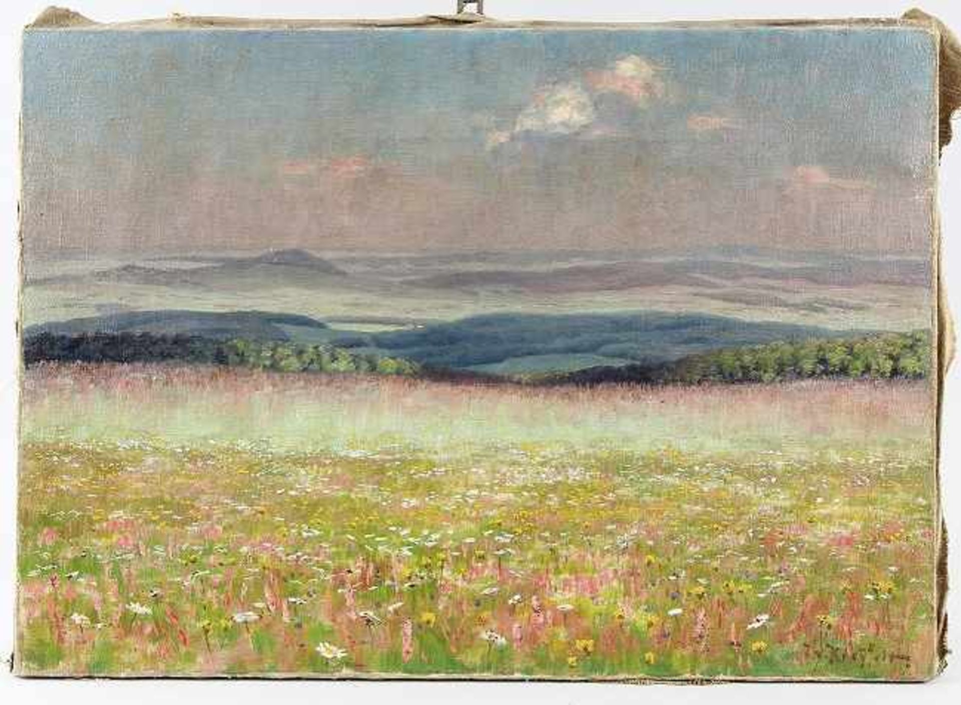 Kreyfeld, Julius von (Düsseldorf 1863 - 1943 Kleinsassen/Hessen) Gemälde "Sommer in der Rhön", Öl