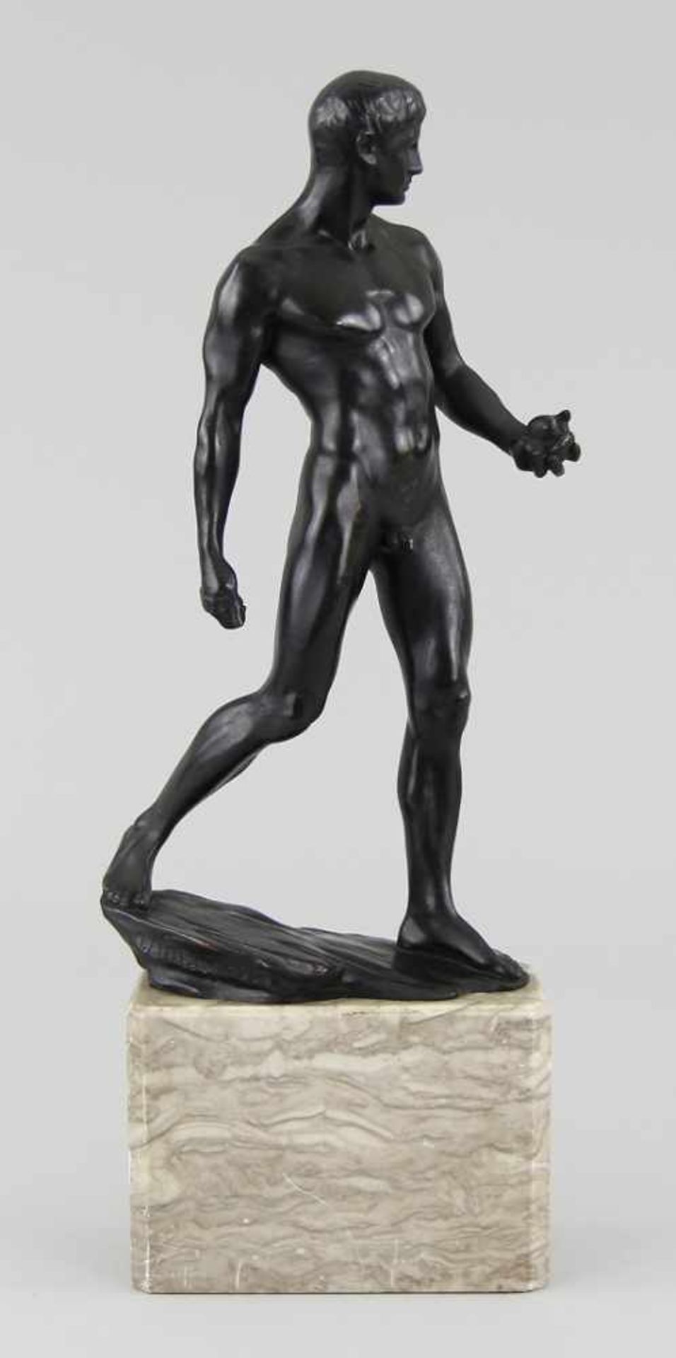 Katsch, Arnold (Kassel 1861 - ?, 1926 letztmals erwähnt) Figur "David", Bronze gegossen und