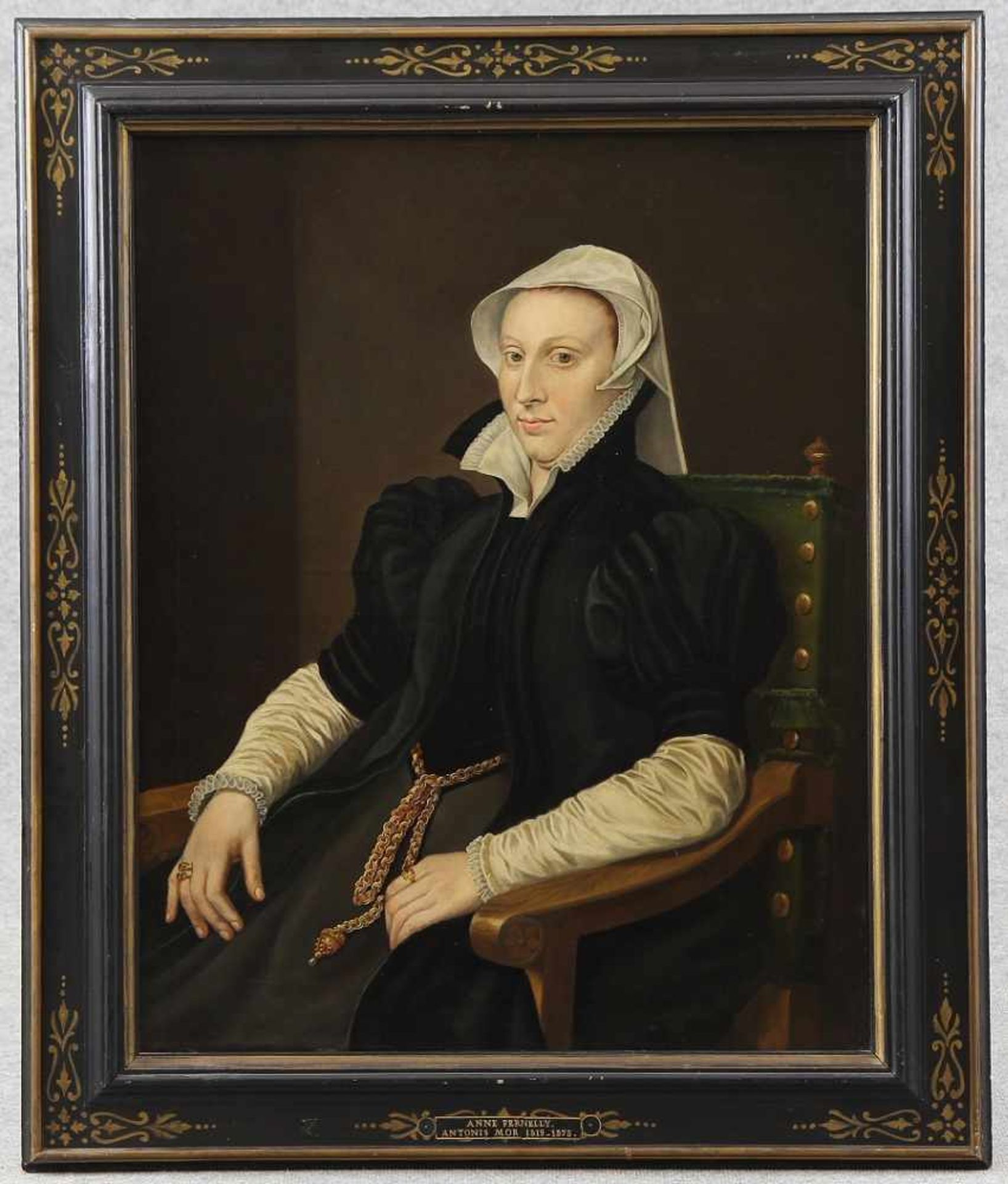 Mor van Dashorst, Antonis (Utrecht 1512/20 - 1576/77 Antwerpen) nach Paar Portraitgemälde "Sir - Image 4 of 10