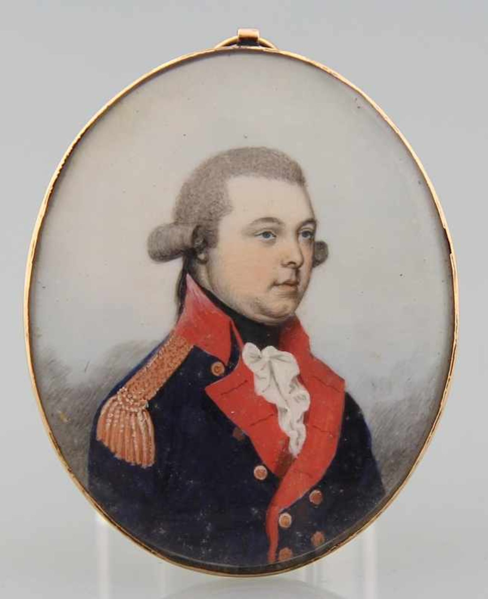 Buck, Frederick (Cork 1771 - 1839 Cork) Miniatur, Gouache wohl auf Elfenbeinplatte, Portrait eines