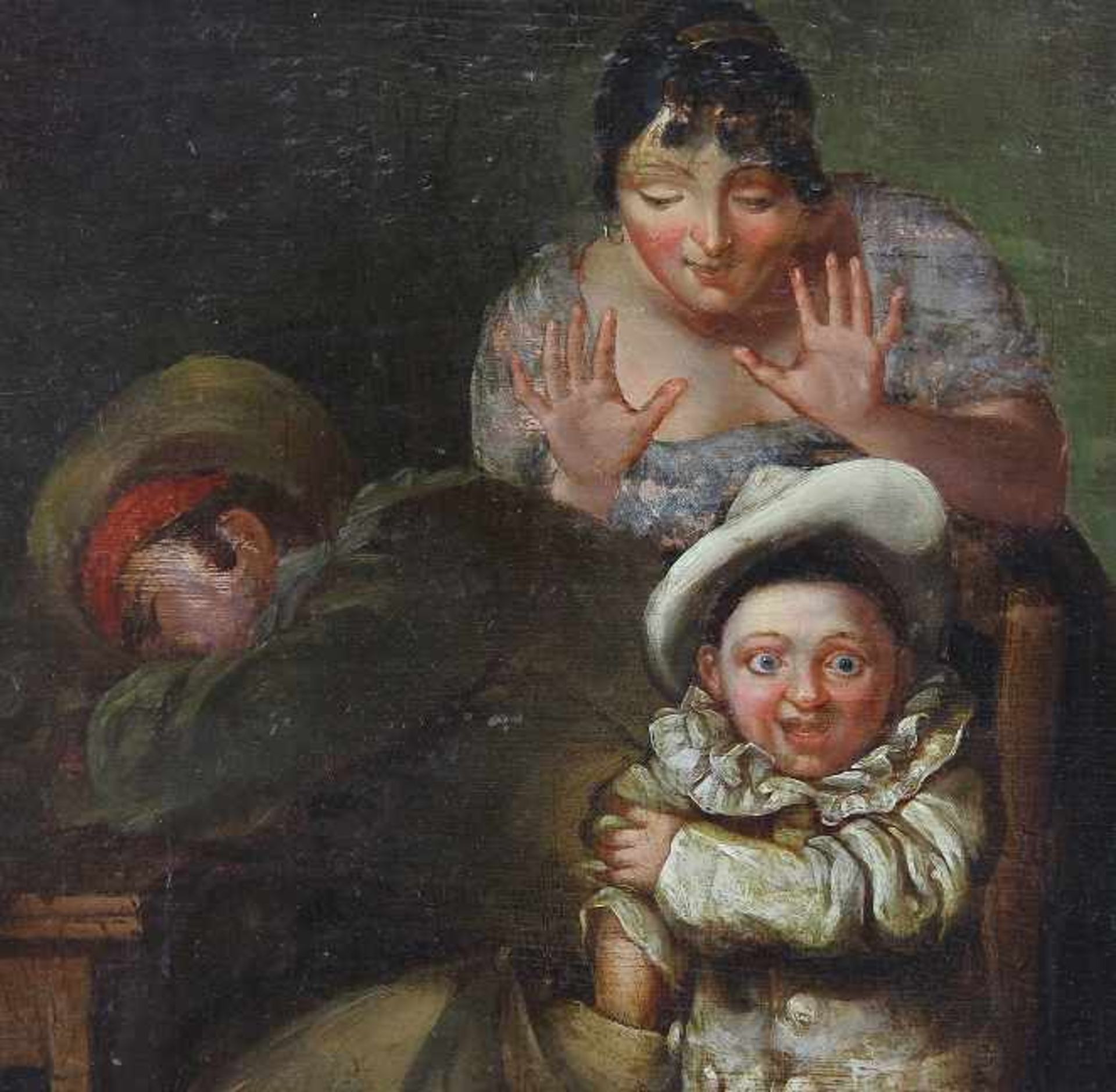 Englischer Maler des 19. Jhd. Gemälde "Auf frischer Tat ertappt", Öl auf Mahagoniplatte, Interieur - Image 3 of 3