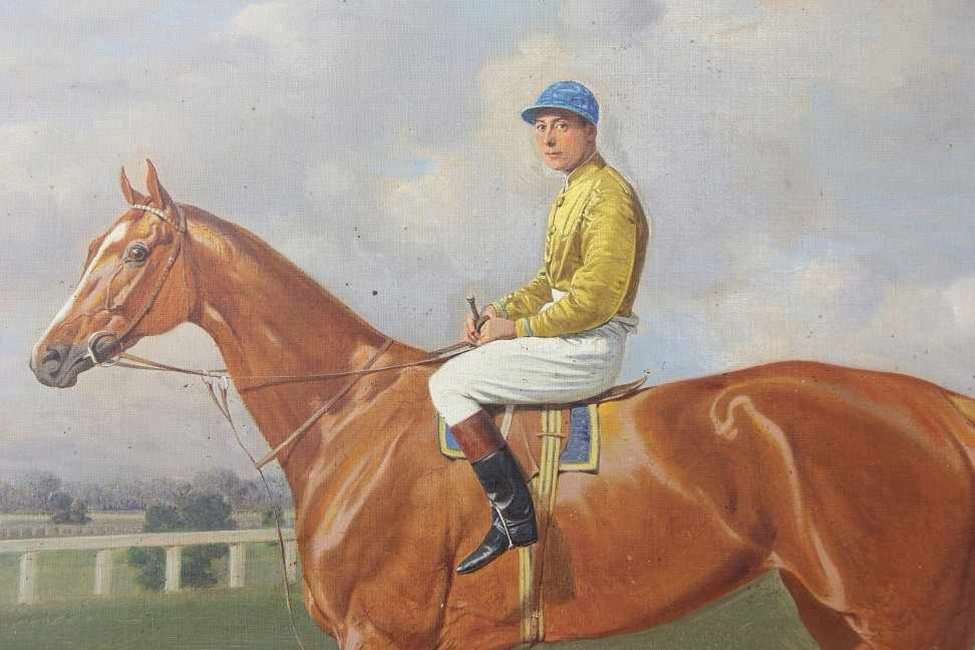 Adam, Emil Franz (München 1843 - 1924 München) Gemälde "Die Derbysiegerin 1905 Patience mit Jockey - Image 6 of 8