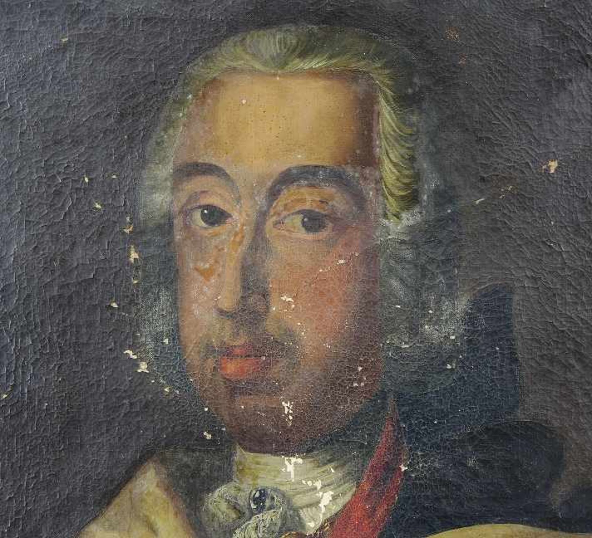Deutscher Maler des 18. Jhd. Gemälde, Öl auf Leinwand, Portrait Clemens August von Bayern, - Bild 3 aus 3