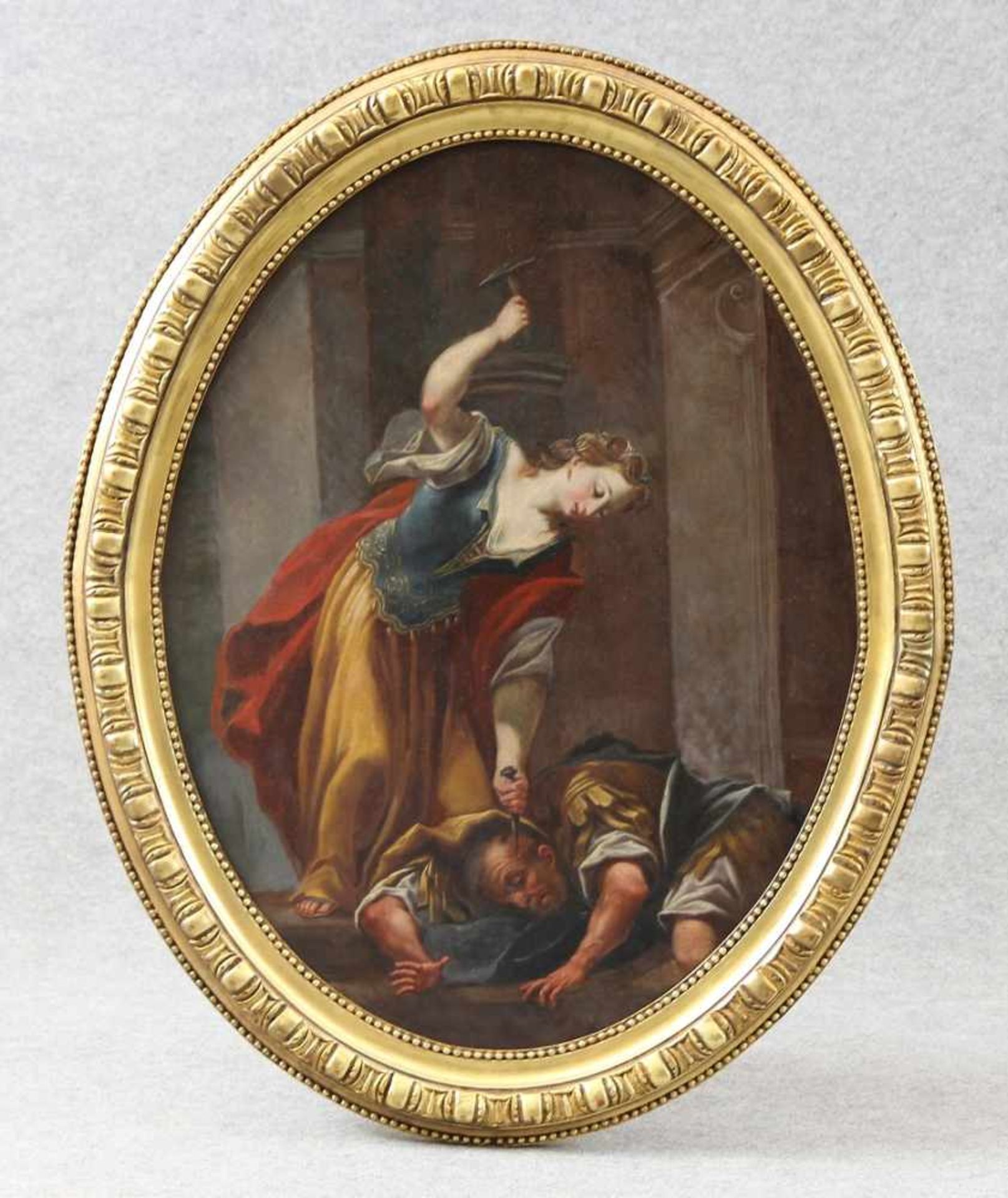 Italienischer Meister des 17./18. Jhd. Gemälde "Jael tötet Sisera", Öl auf Leinwand, unsigniert,