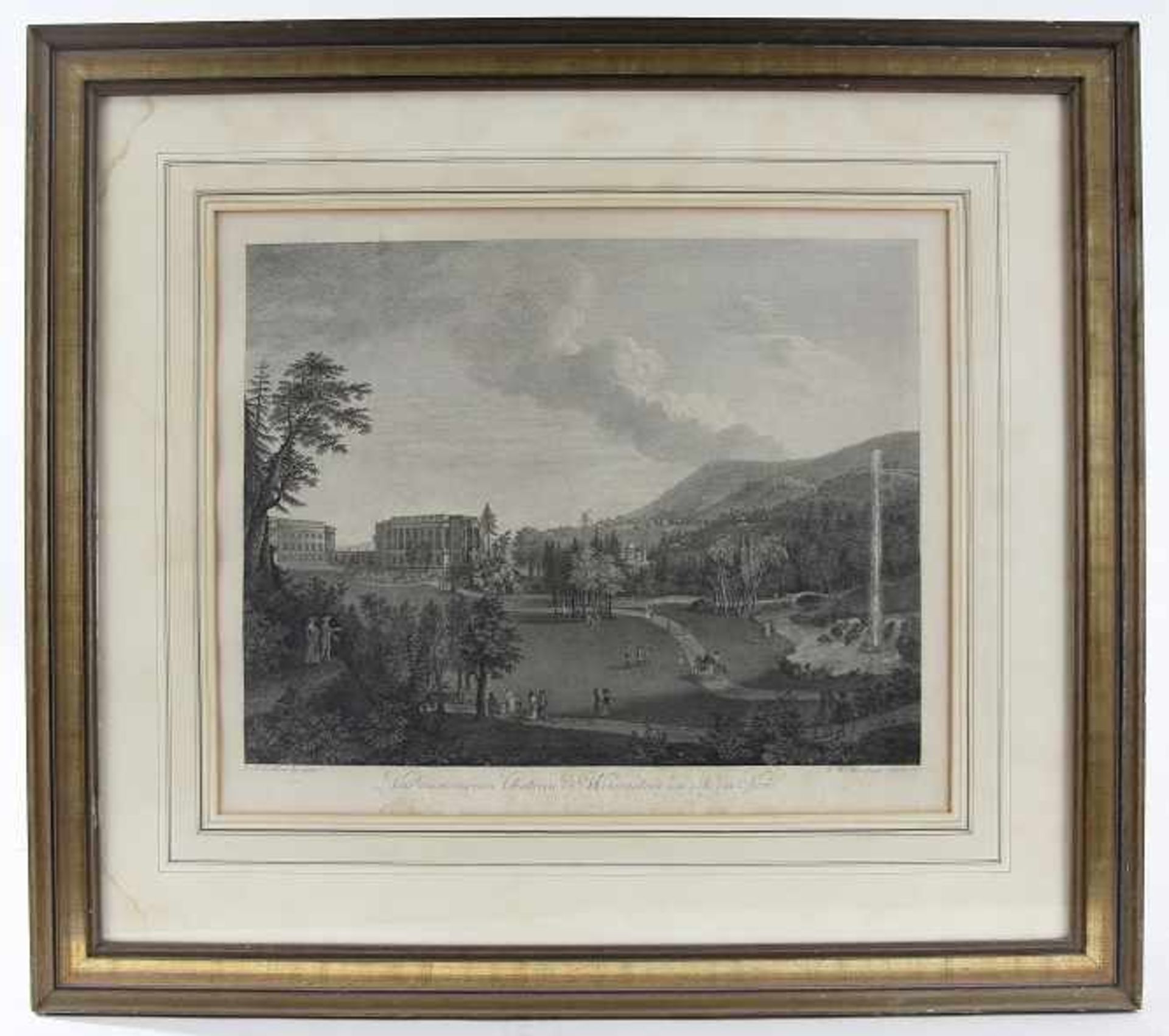 Weise, Gotthilf Wilhelm (Dresden 1751 - 1810 Kassel) Kupferstich "Vue du nouveau Chateau de