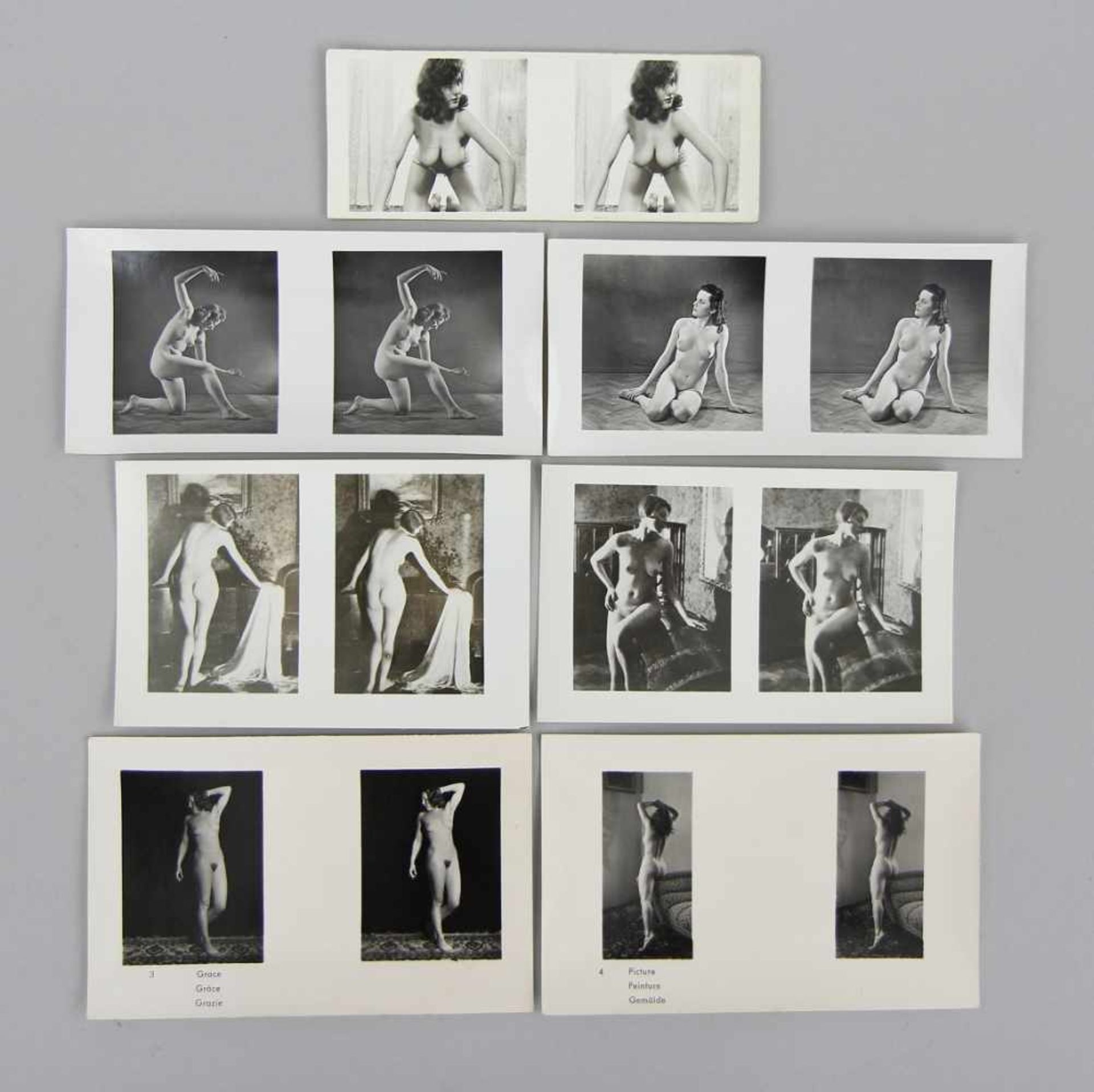 Großes Konvolut von ~80 Stereoskopien "Aktmodelle" Dabei "Martins Kunstmappe Serie I" mit 20 - Bild 2 aus 2