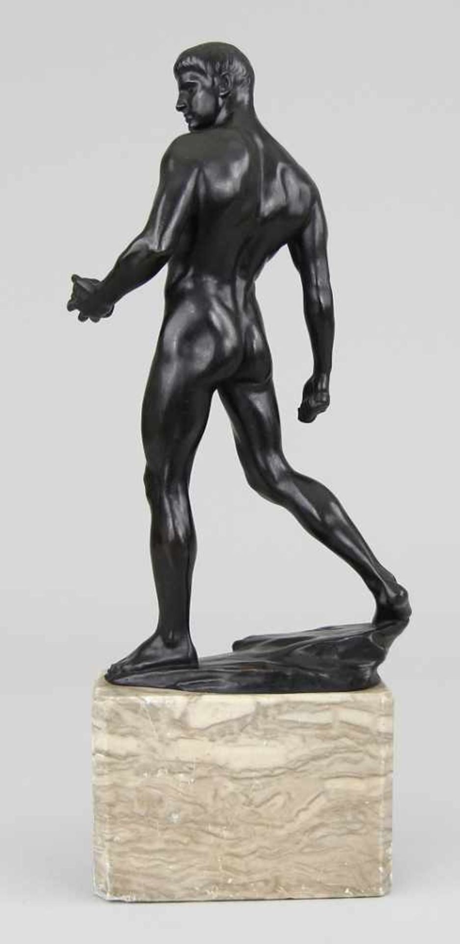 Katsch, Arnold (Kassel 1861 - ?, 1926 letztmals erwähnt) Figur "David", Bronze gegossen und - Bild 3 aus 6