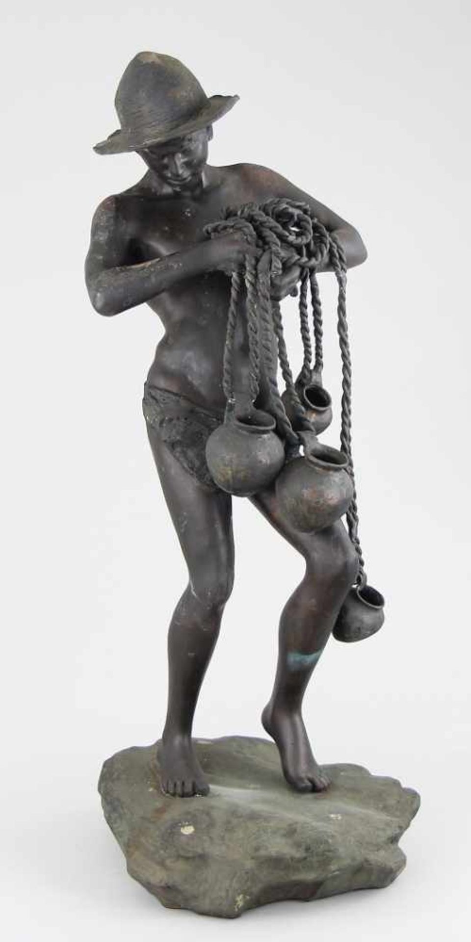 d´Orsi, Auguste (Neapel 1845 - 1929 Neapel) Figur "Pescatorello", Bronze gegossen und patiniert,