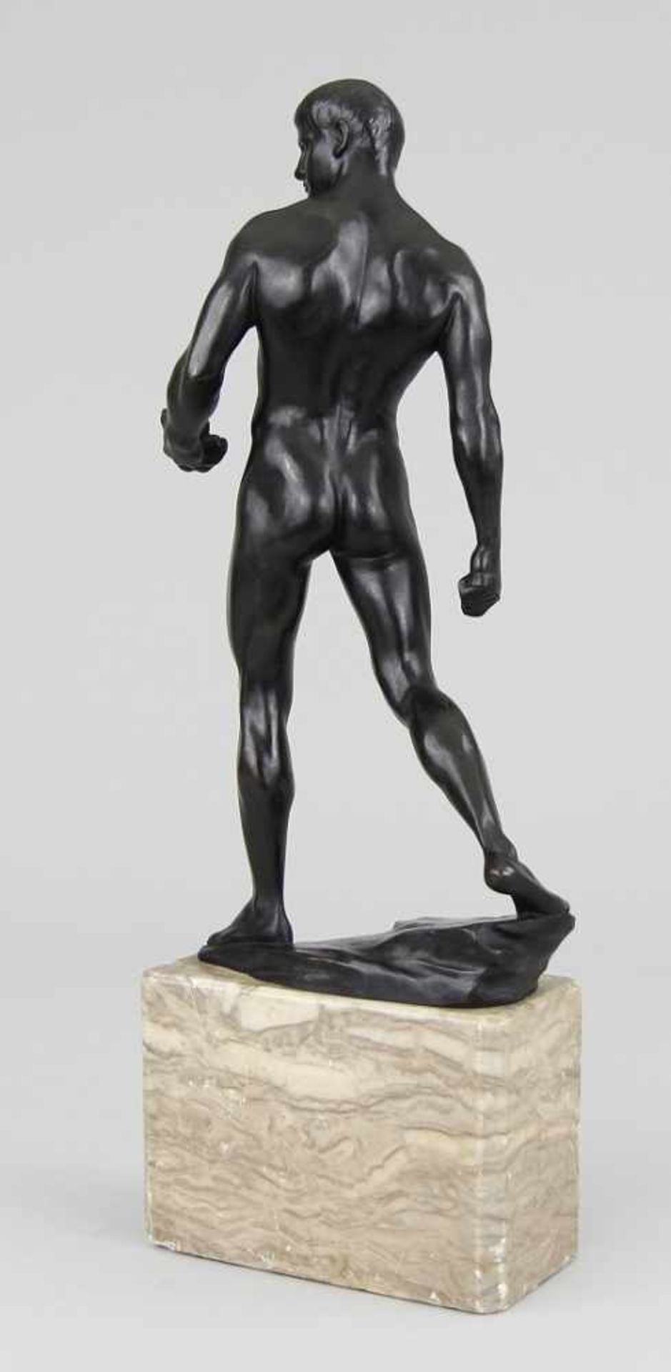 Katsch, Arnold (Kassel 1861 - ?, 1926 letztmals erwähnt) Figur "David", Bronze gegossen und - Bild 4 aus 6