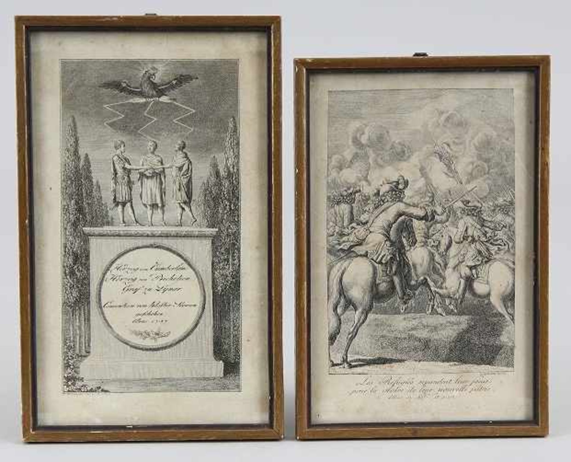 Chodowiecki, Daniel Nikolaus (Danzig 1726 - 1801 Berlin) Konvolut von zwei Radierungen, a) "