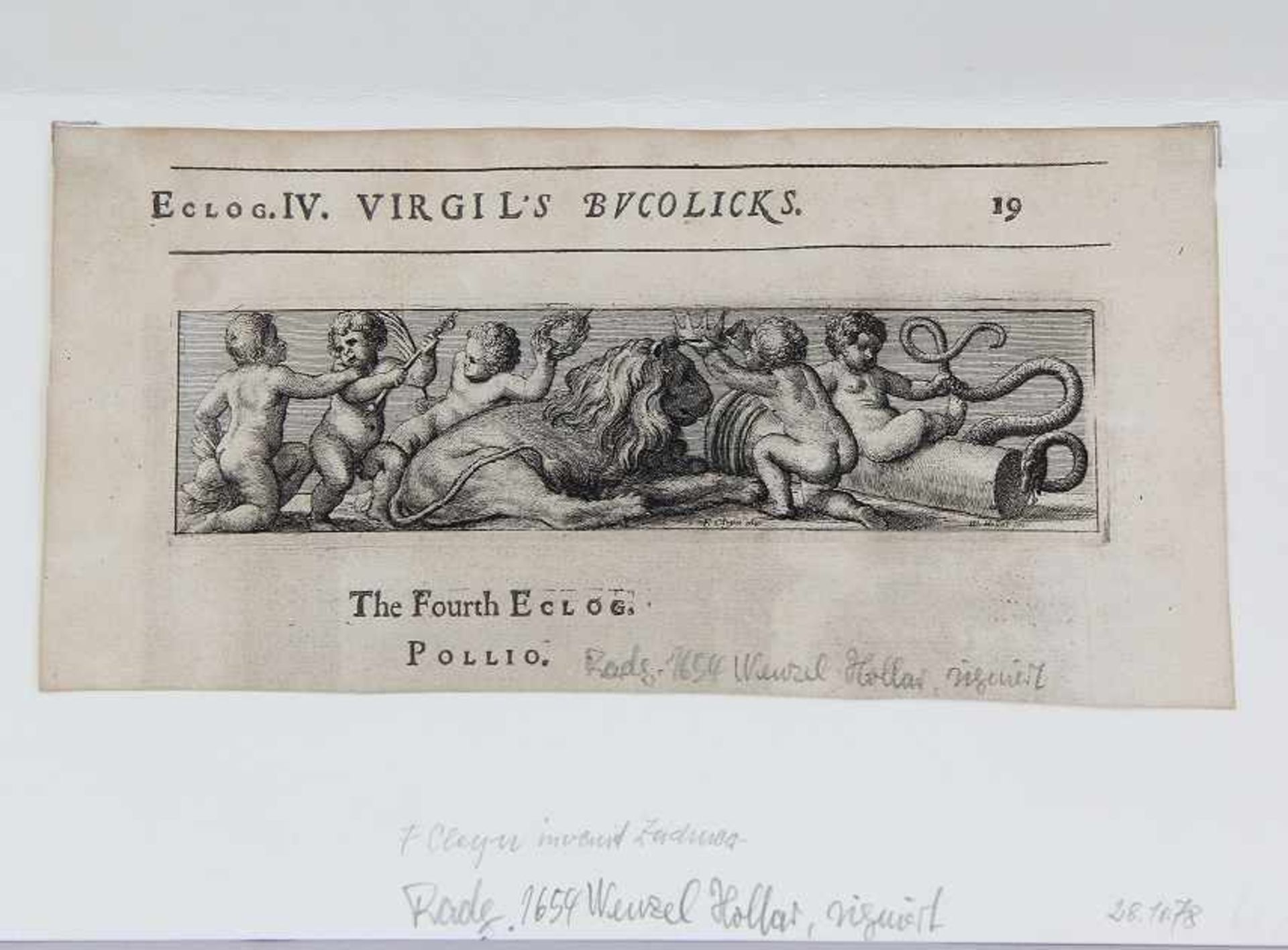 Hollar, Wenzel (Prag 1607 - 1677 London) Radierung, Vignette zu Virgilius Maronis "Bucolica" nach