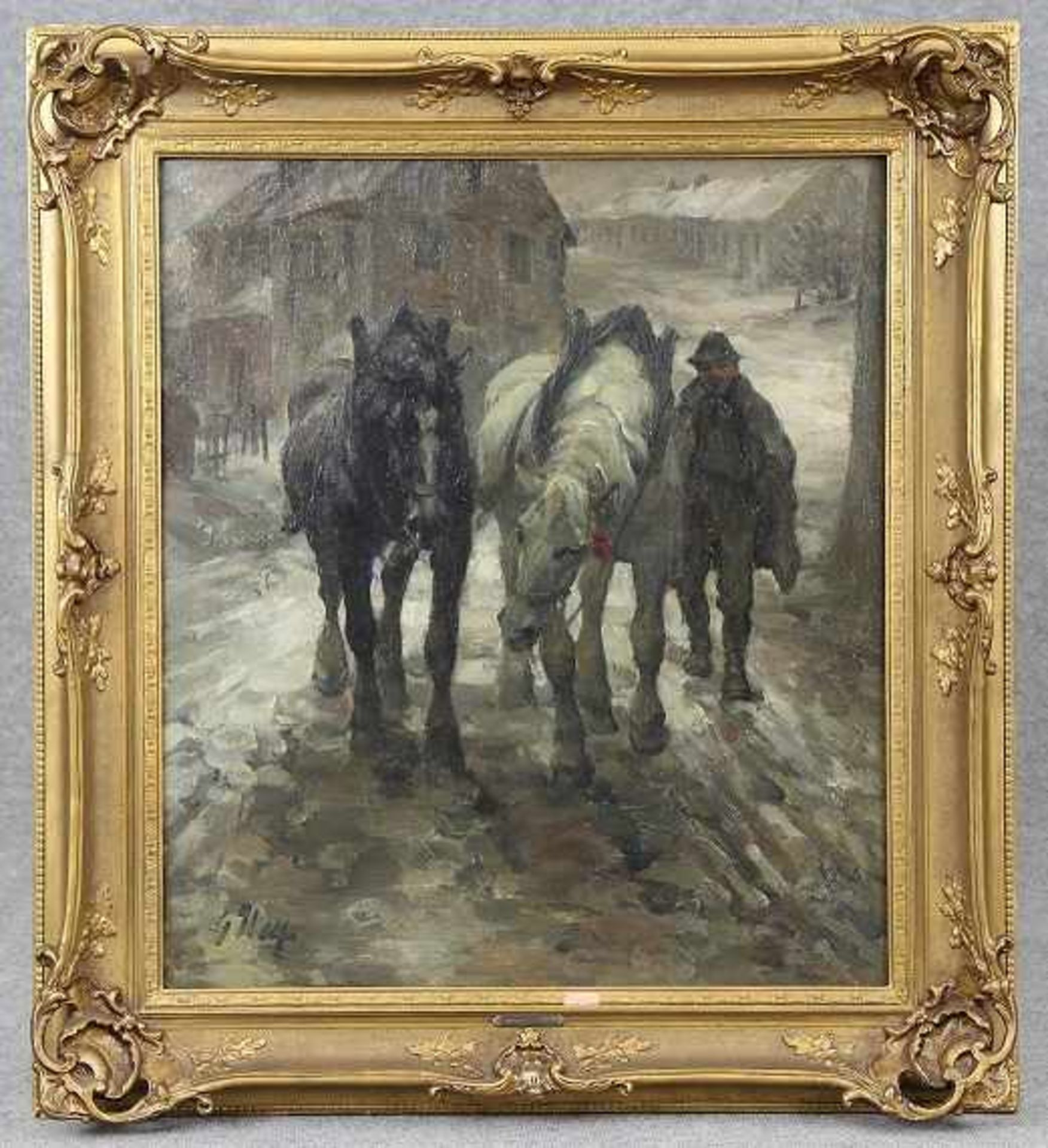 Wolf, Georg (Niederhausbergen/ Elsaß-Lothringen 1882 - 1962 Uelzen) Gemälde "Abendlicher Heimweg",