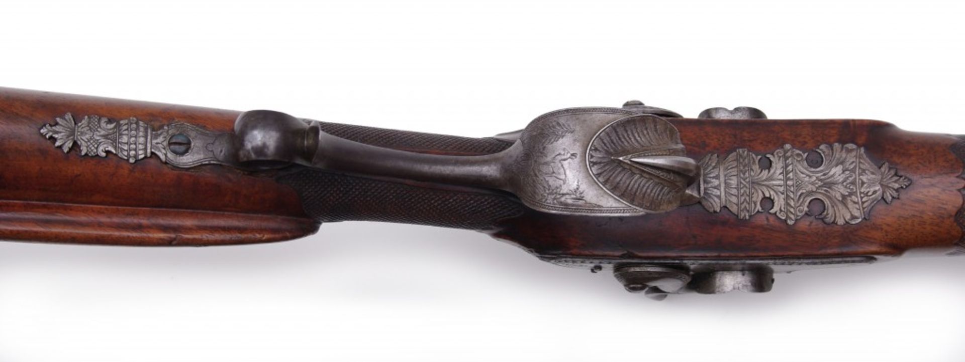 A Double-Barrelled Percussion Shotgun by Heinrich Daniel Anschütz< - Image 4 of 12