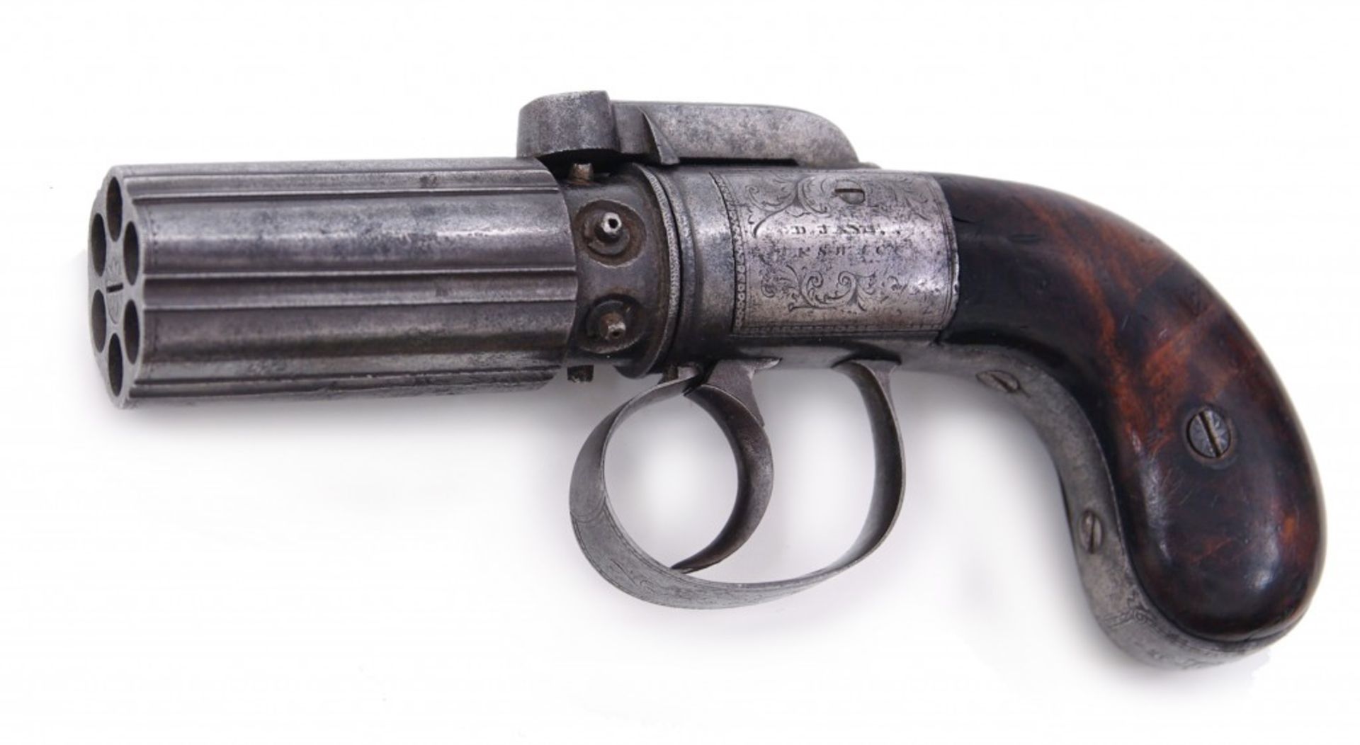 A six-shot pepperbox pistol, Ipswich - Image 3 of 3