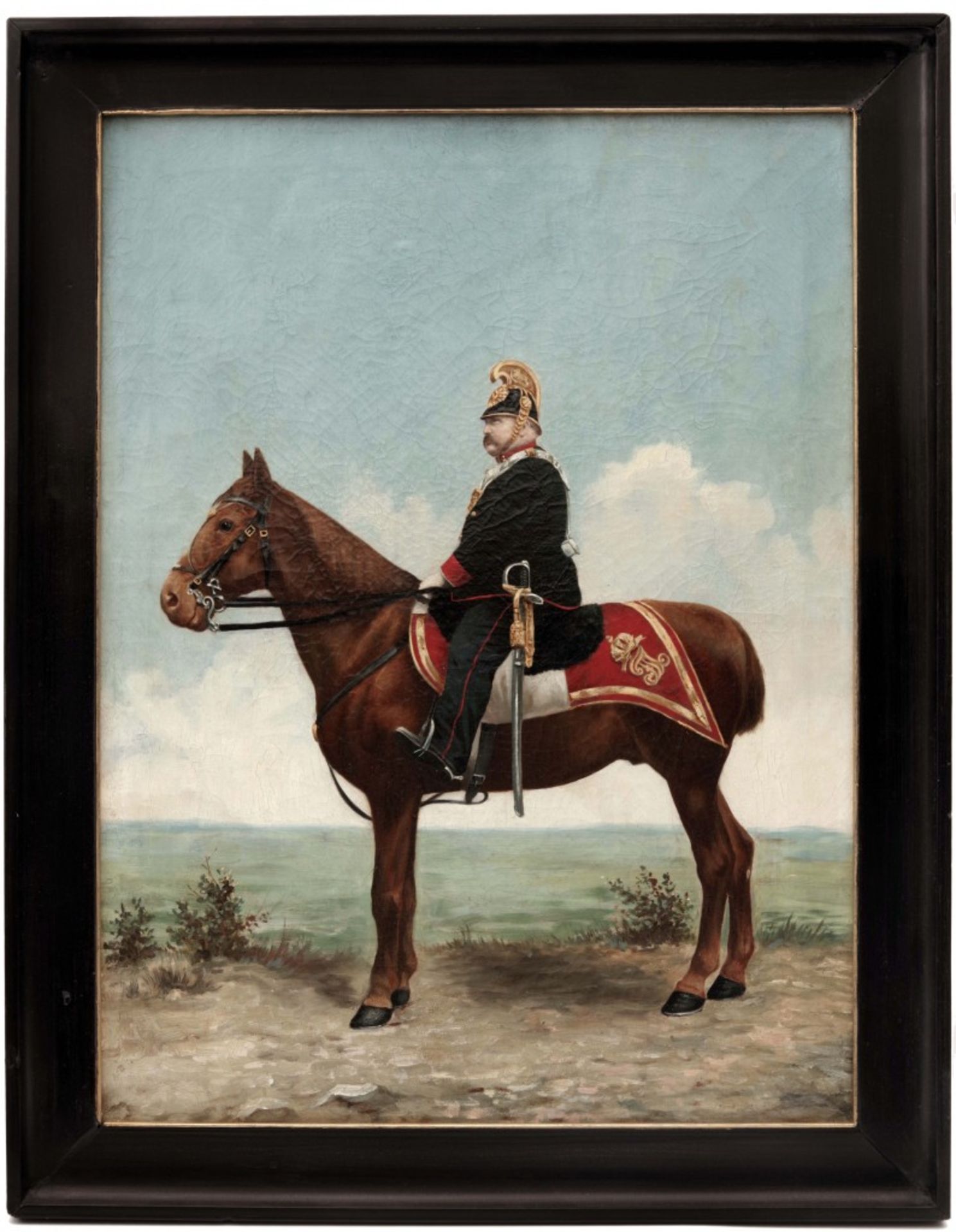 Portrait of a Dragoons Officer on his Horse