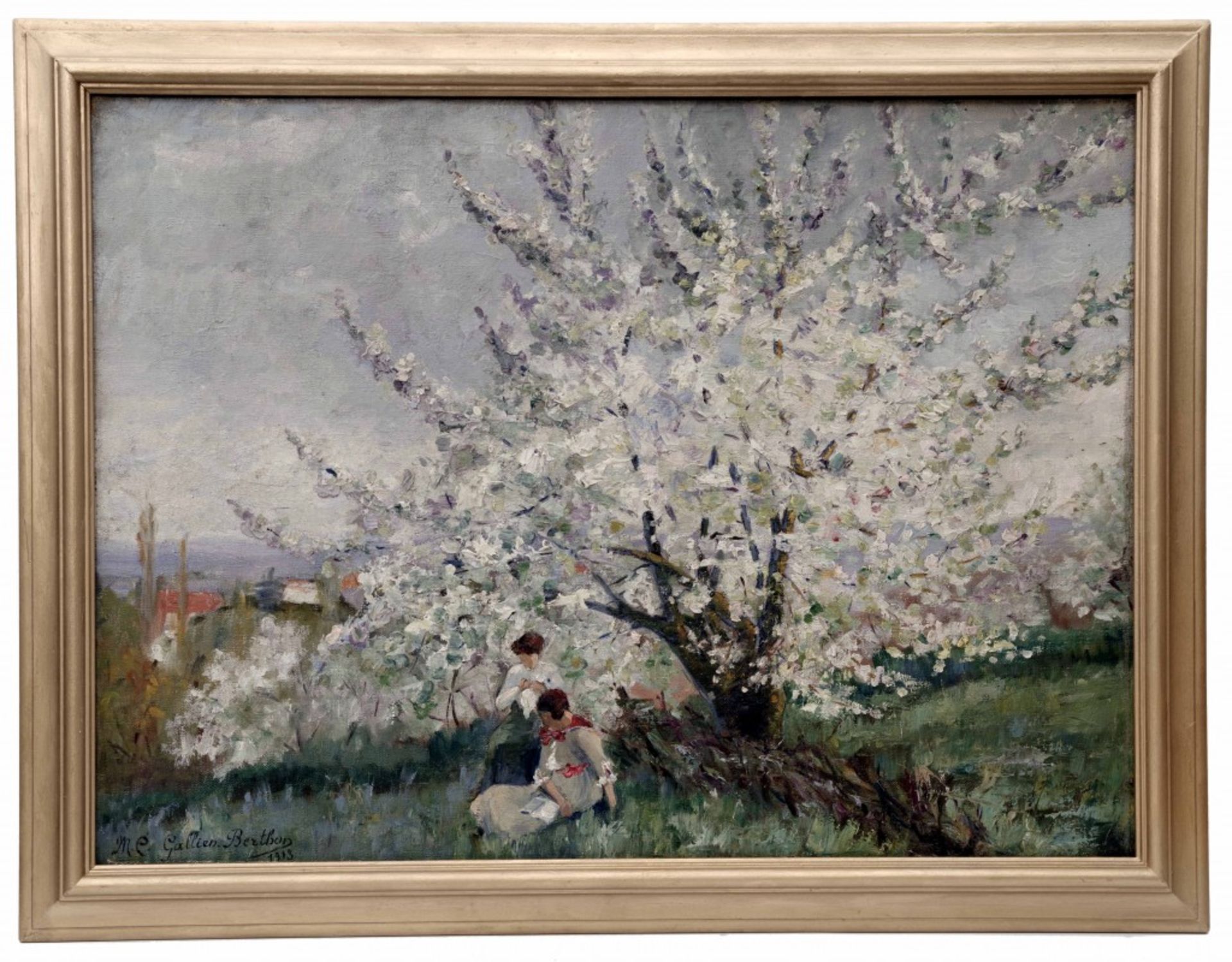 Two Girls Under the Cherry Blossom Tree, Marie-Clotilde Gallien-Berthon