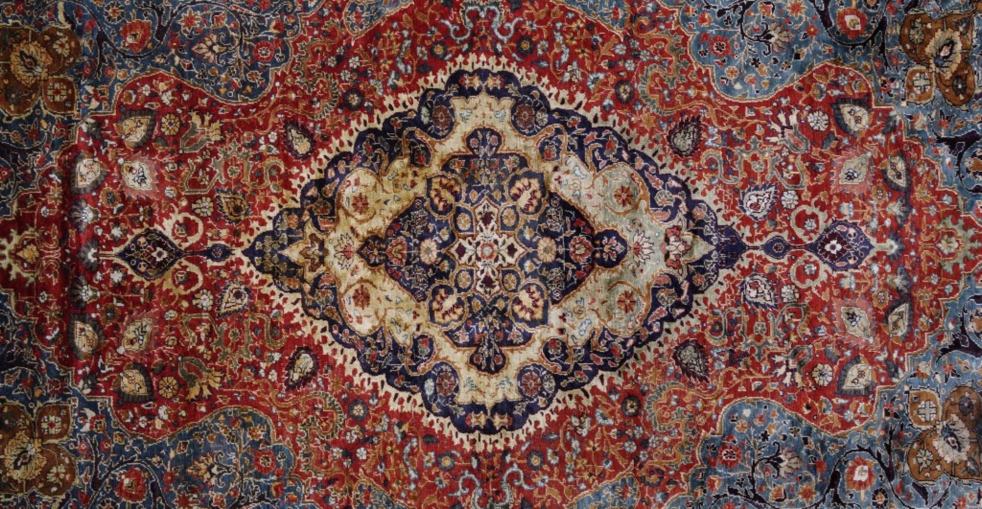 A Silk Kashan-Mohtasham Persian Rug - Bild 2 aus 4