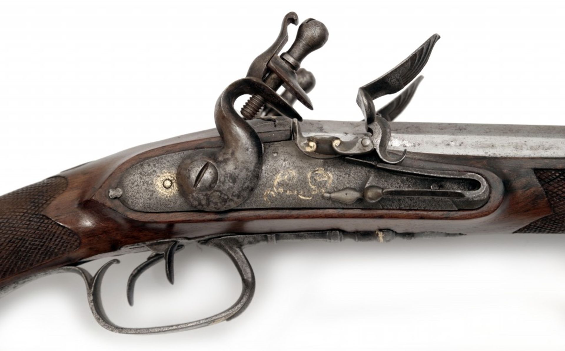 A Double-Barrelled Flintlock Shotgun - Image 3 of 7