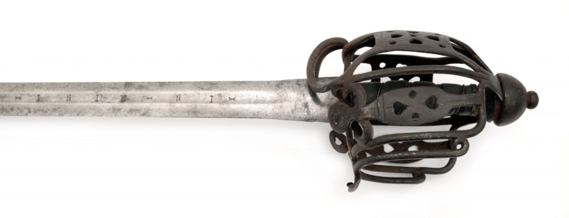 A Scottish basket-hilted broadsword