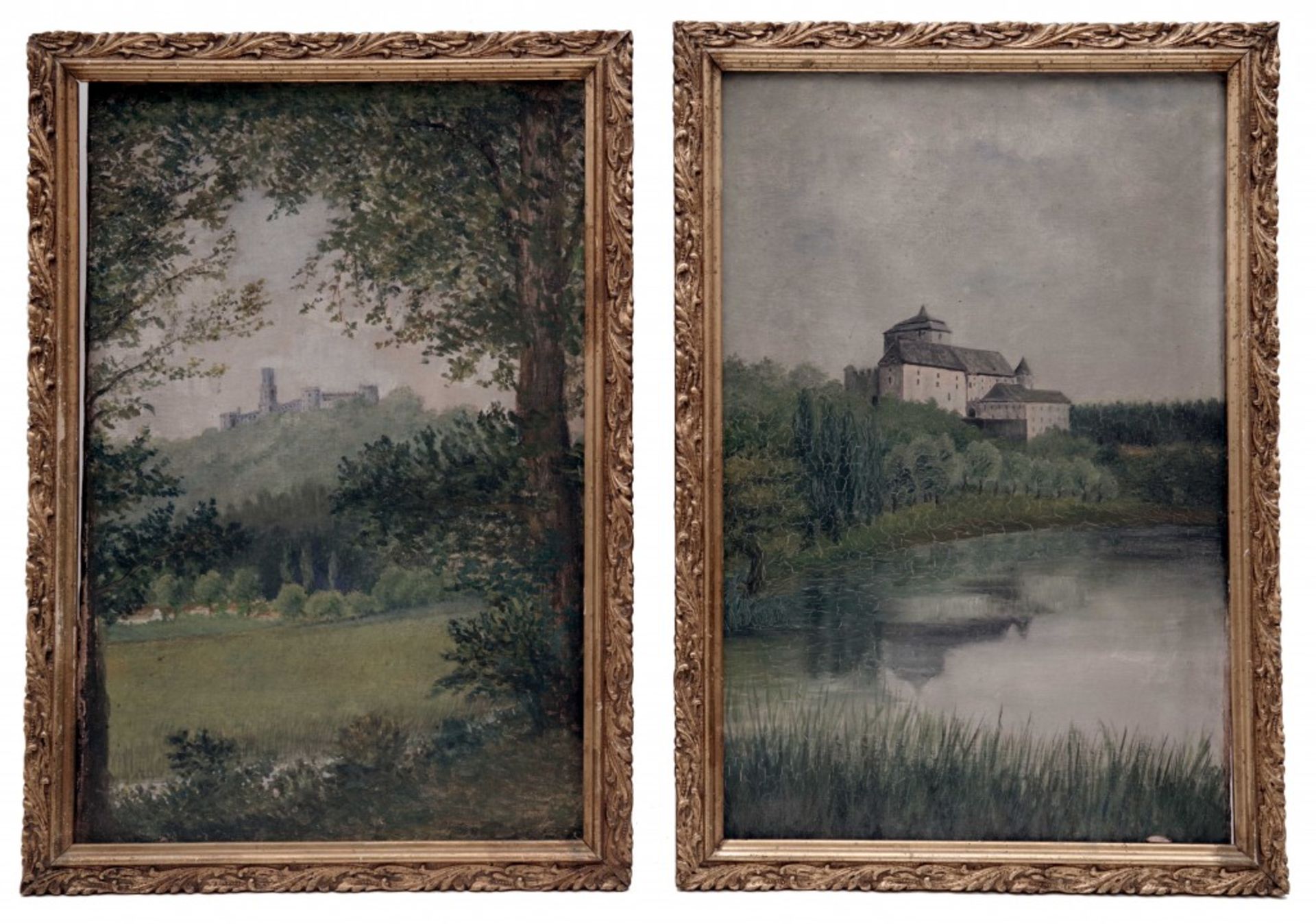 A Pair of Paintings - View on Castle Hluboka and on Castle Kost