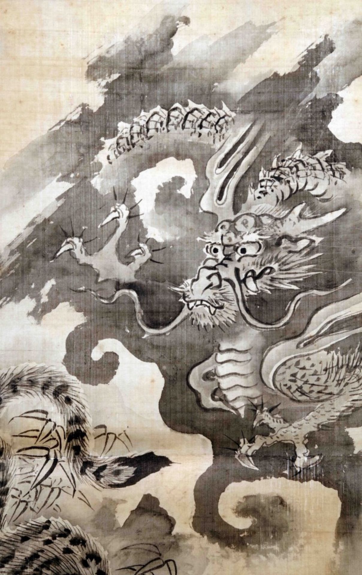 Japanese hanging scroll, Dragon and Tiger - Bild 4 aus 5