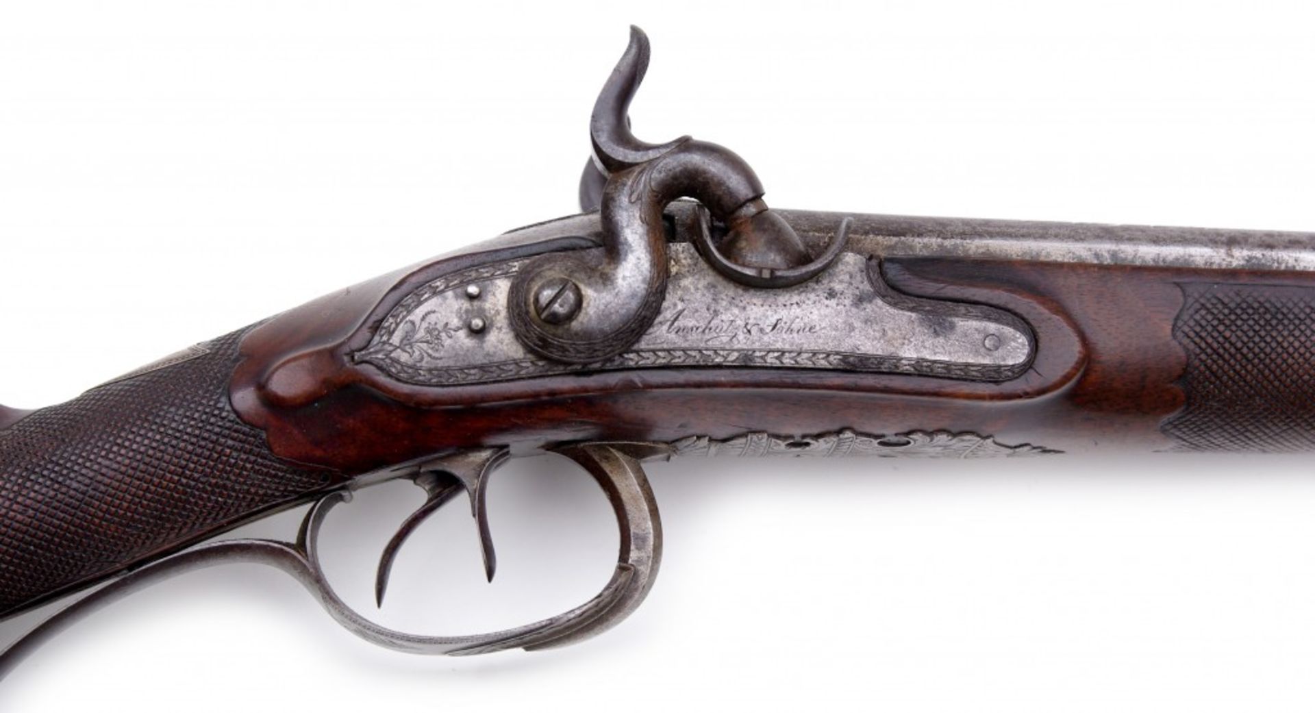 A Double-Barrelled Percussion Shotgun by Heinrich Daniel Anschütz< - Bild 8 aus 12