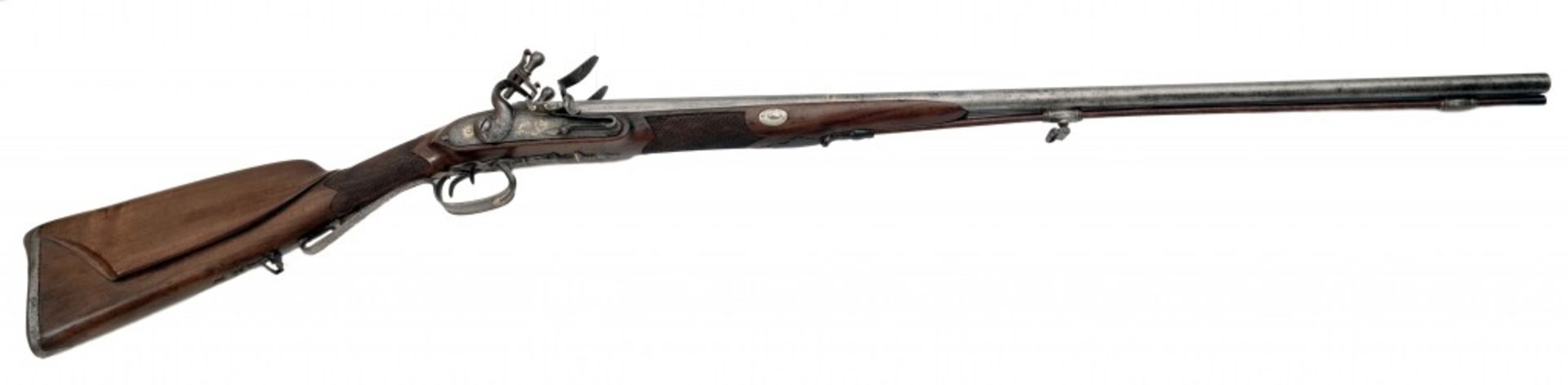 A Double-Barrelled Flintlock Shotgun - Image 6 of 7