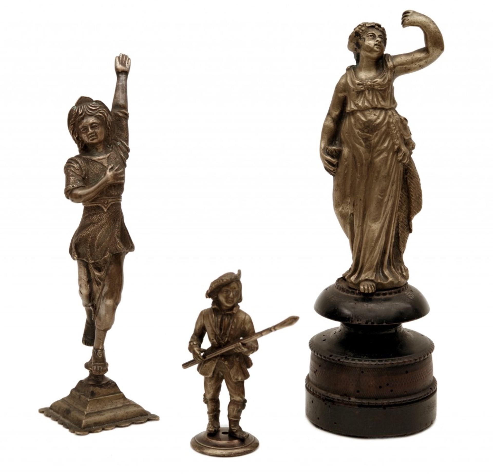 Set of Three Bronze Statues