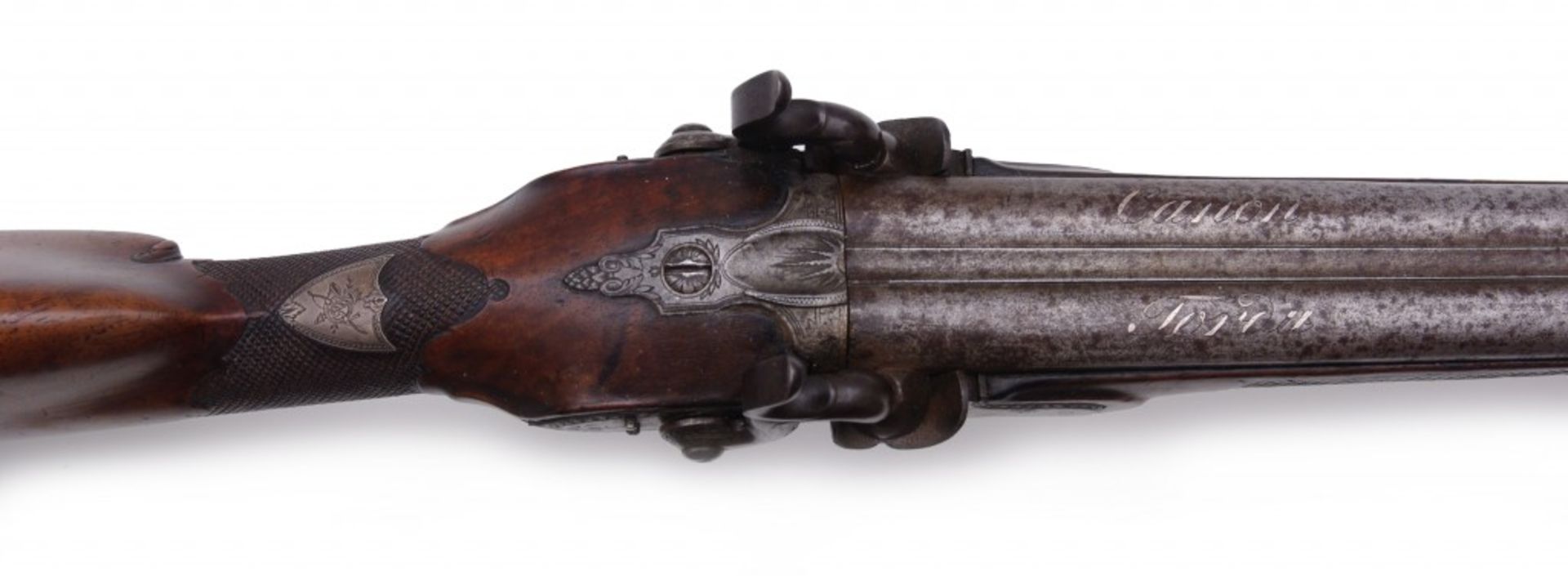 A Double-Barrelled Percussion Shotgun by Heinrich Daniel Anschütz< - Bild 3 aus 12