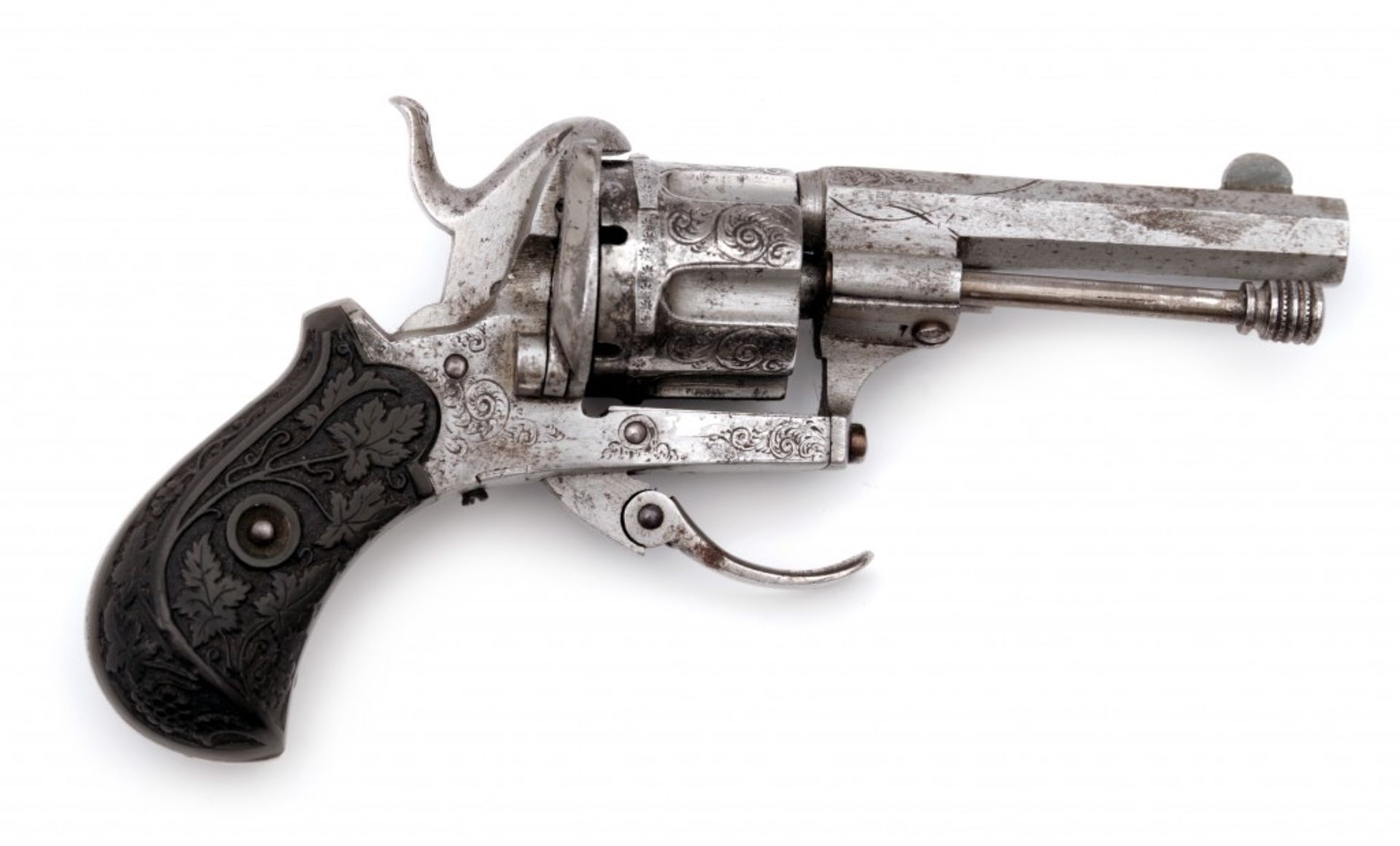A miniature pinfire revolver